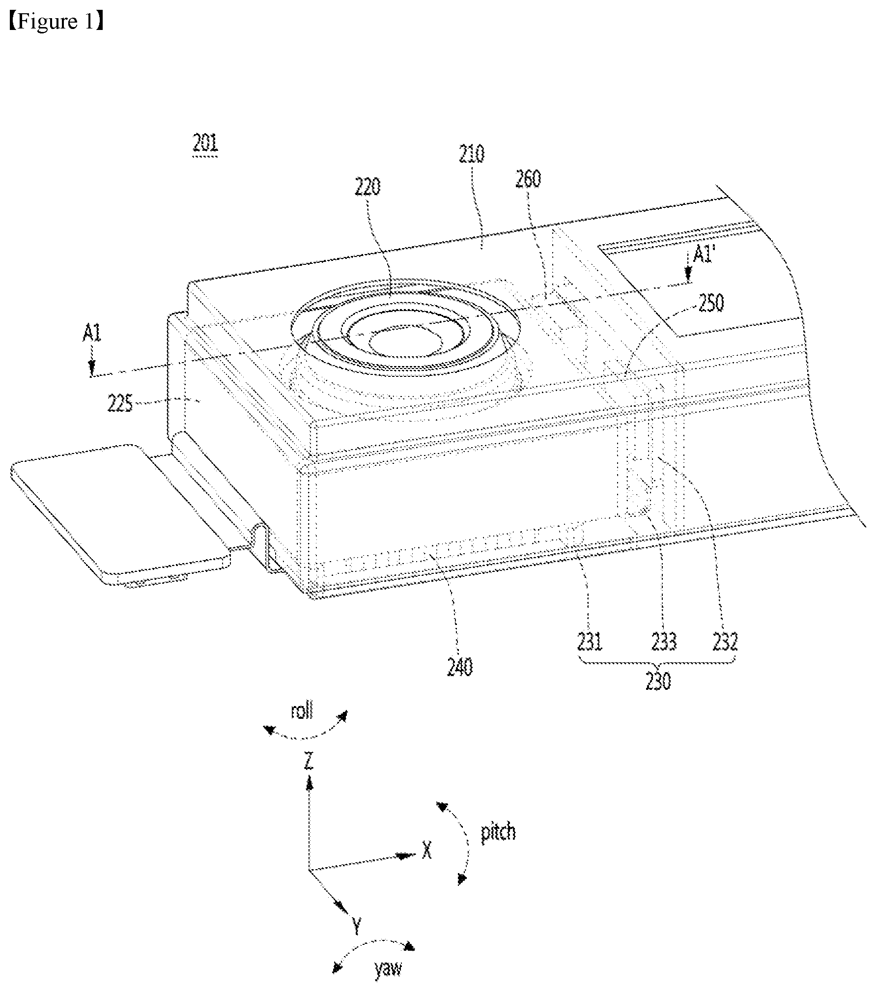 Patent US11785319 — Camera module having gyro sensor and camera including the same — Figure 1