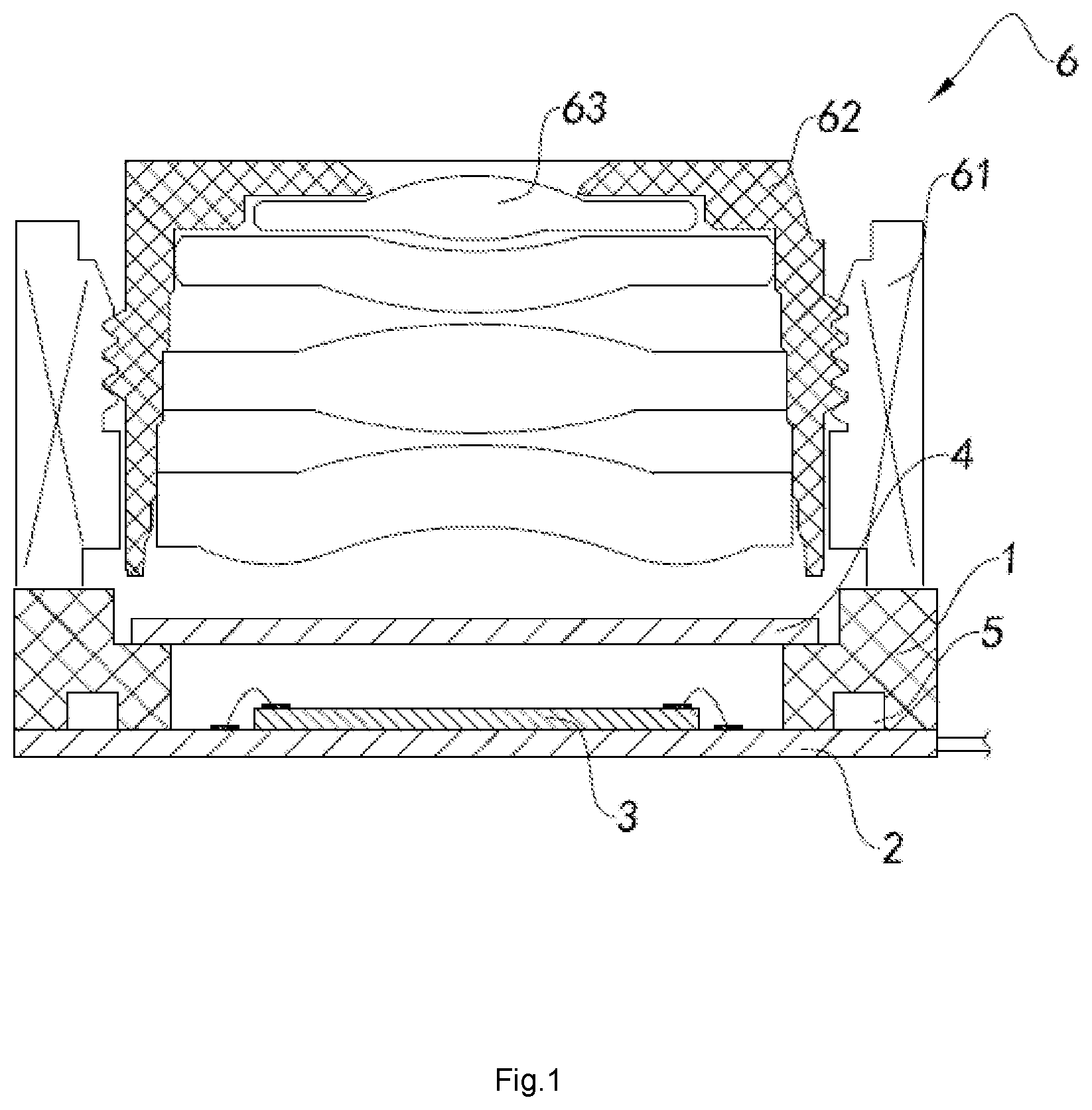 Patent US11785325 — Camera module having circuit board, molded base, and optical lens, electronic device having same and method for manufacturing camera module — Figure 1