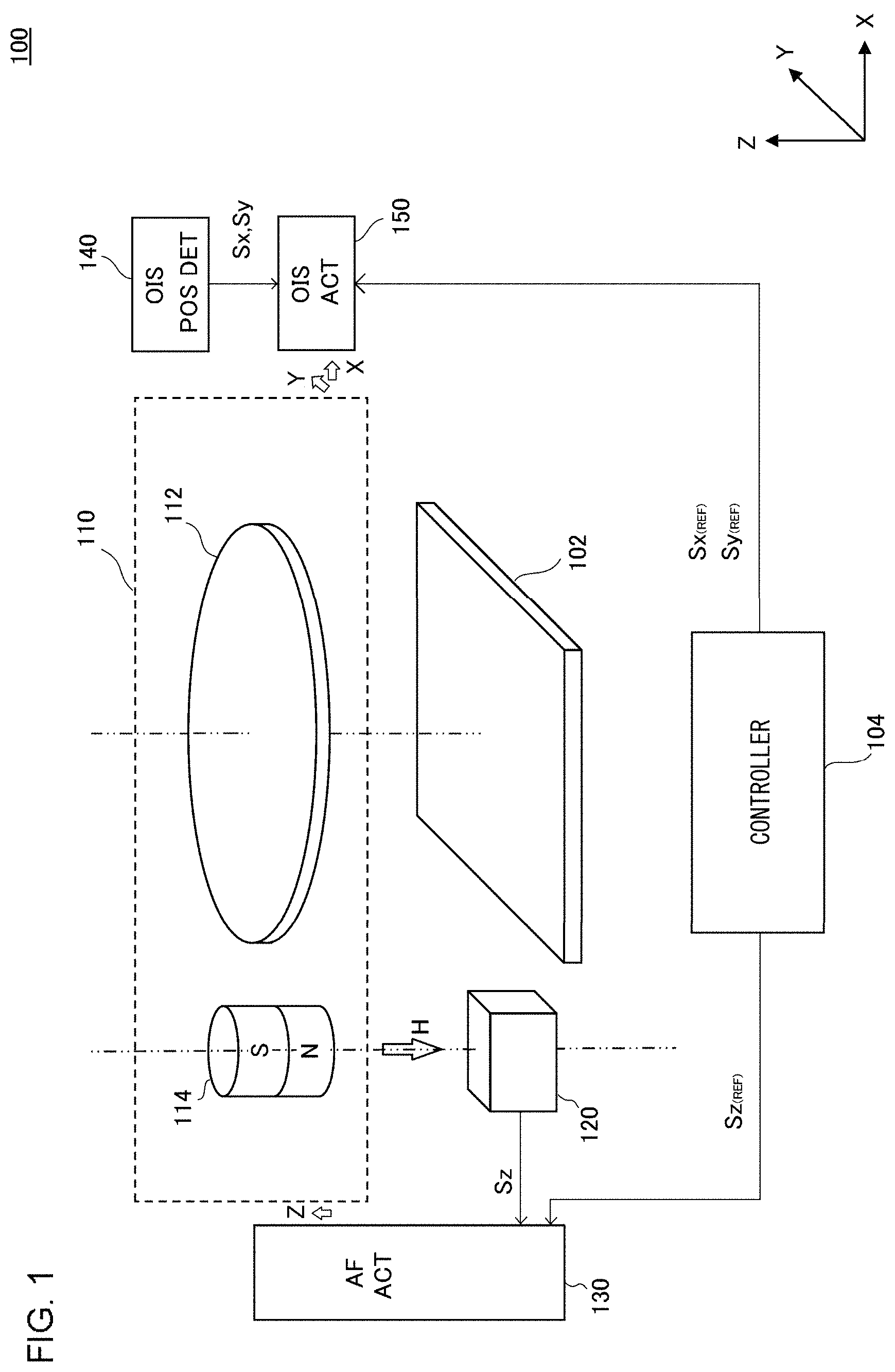 Patent US11785341 — Crosstalk correction method and actuator driver — Figure 1