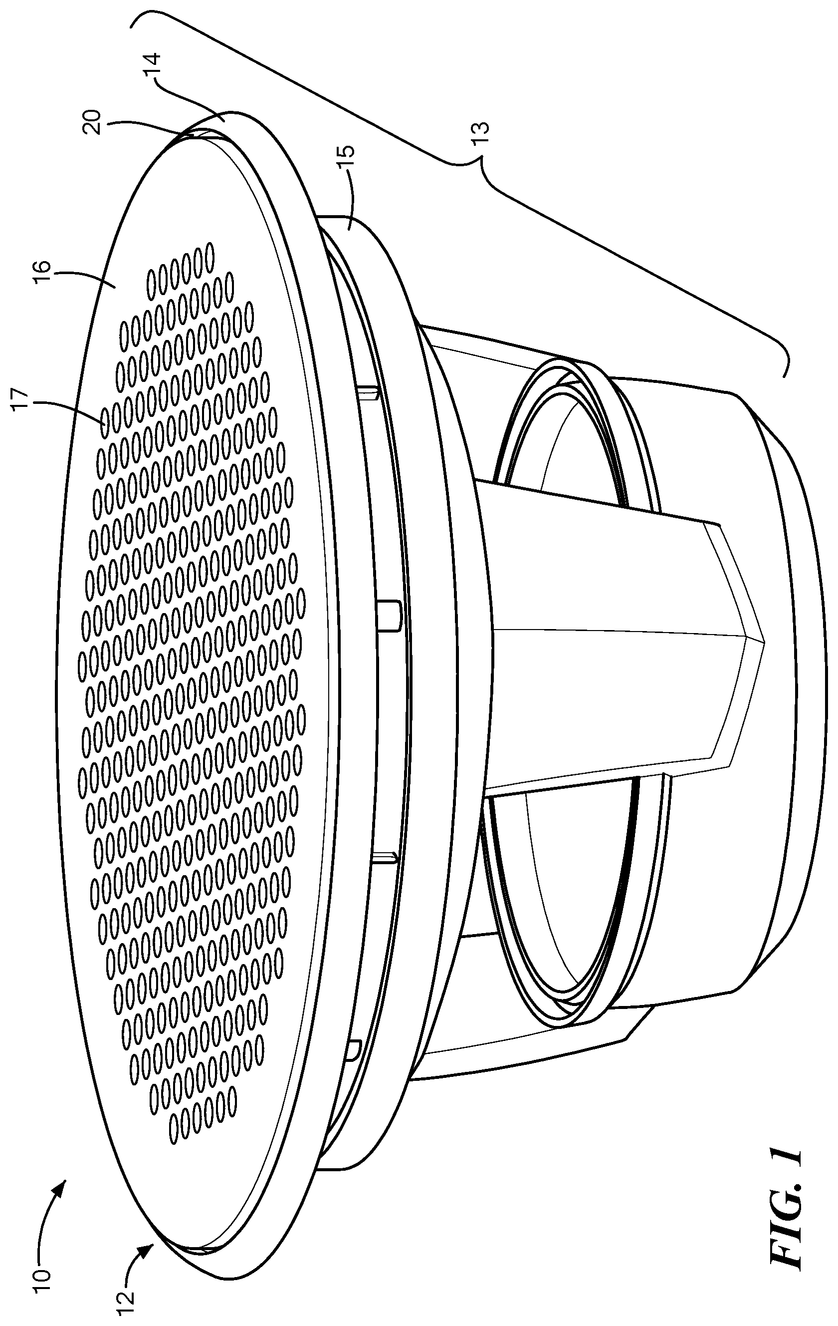 Patent US11785366 — Magnetic loudspeaker grill mounting system — Figure 1