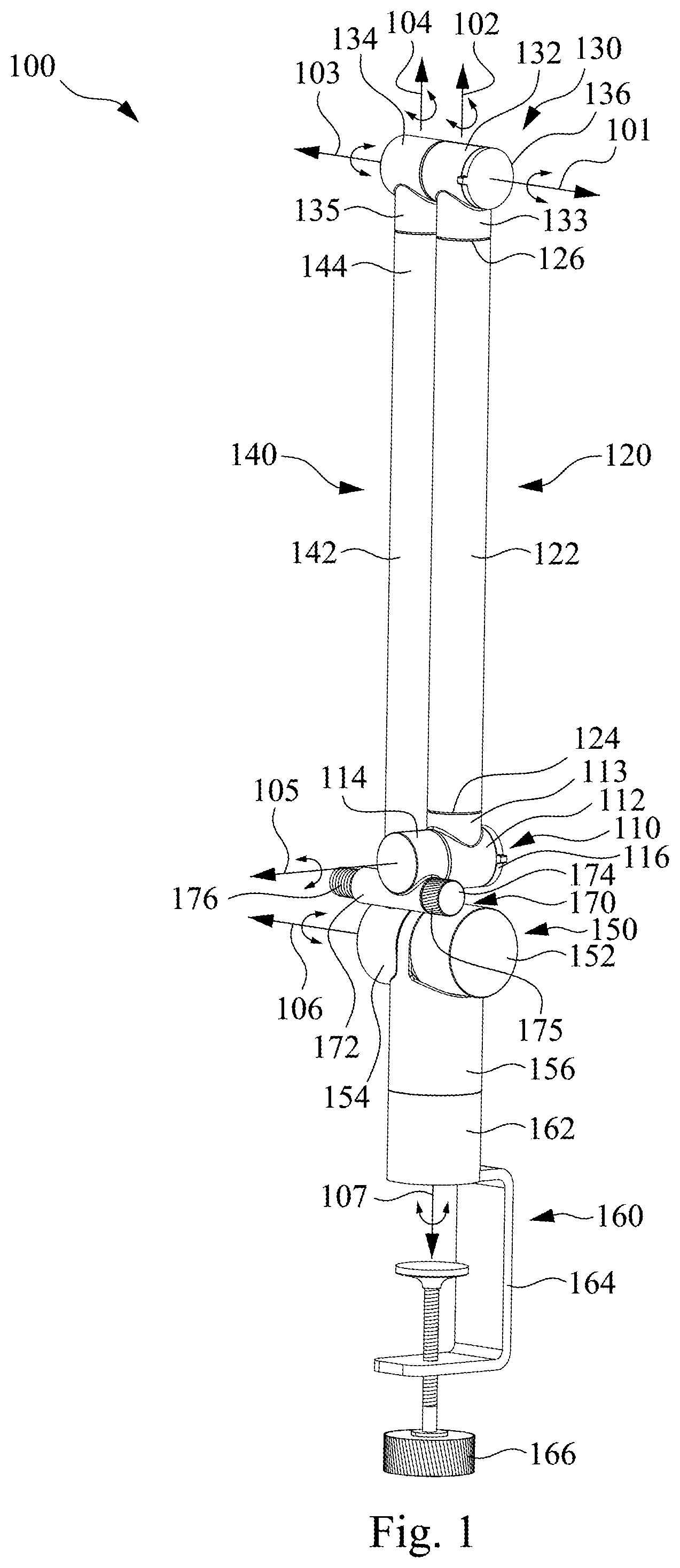 Patent US11785369 — Multi-dimensional microphone stand — Figure 1