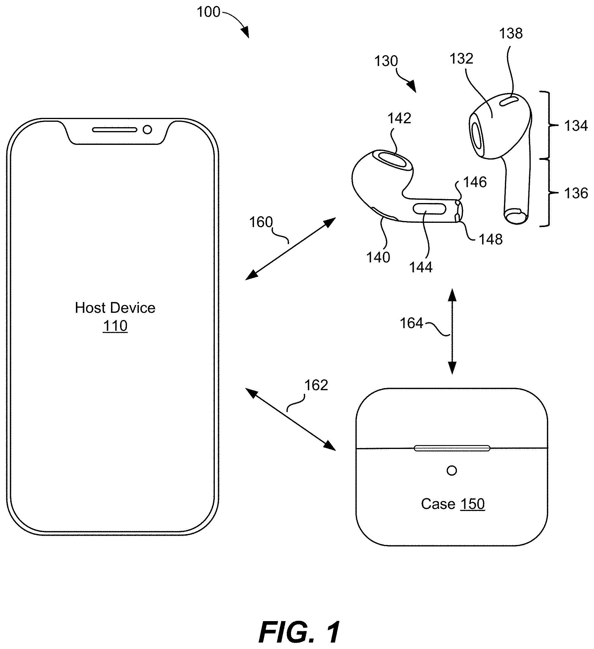 Patent US11785372 — Wireless listening device — Figure 1