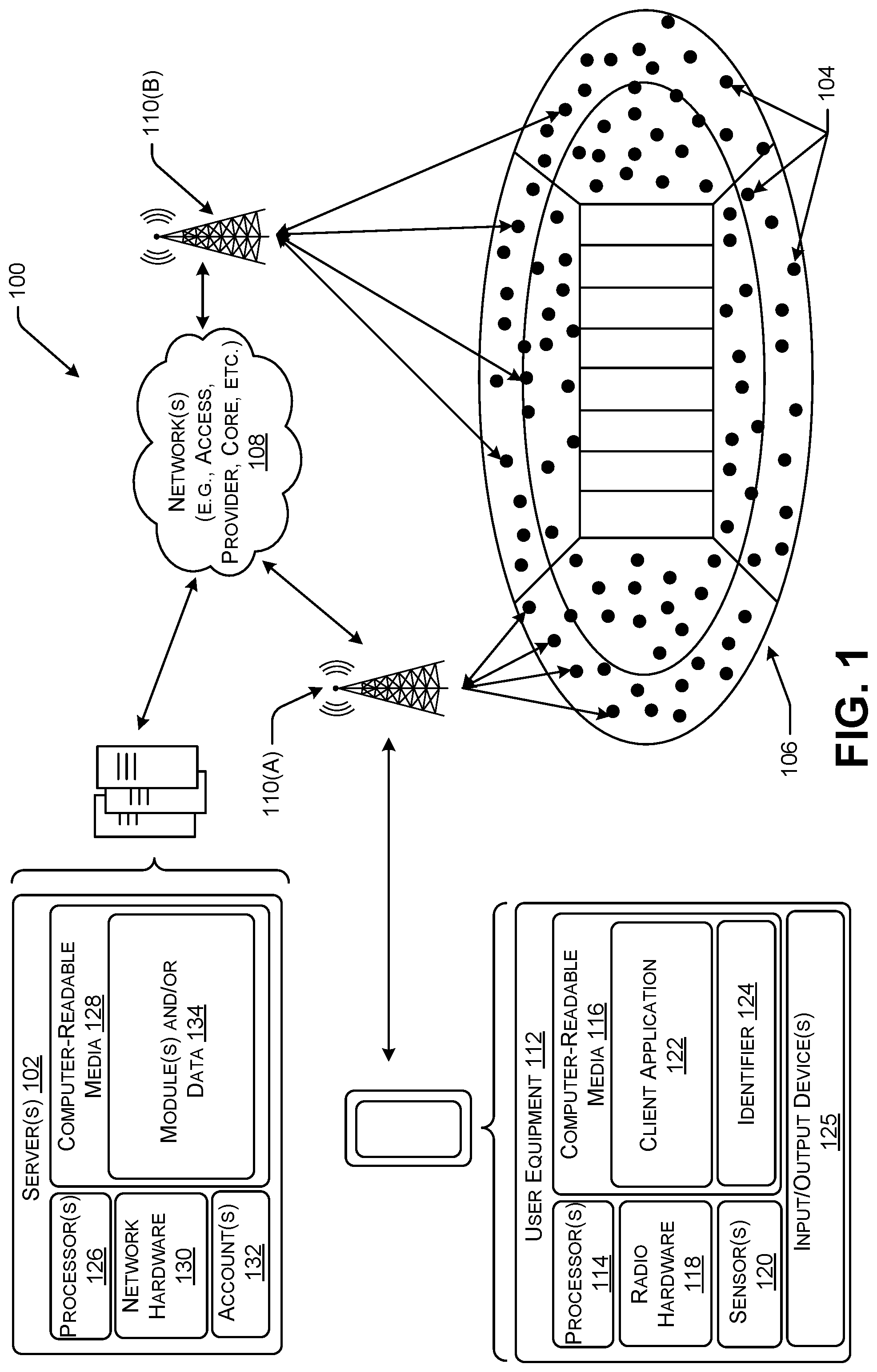 Patent US11785416 — Enhanced algorithms for improved user experience using internet of things sensor integration — Figure 1