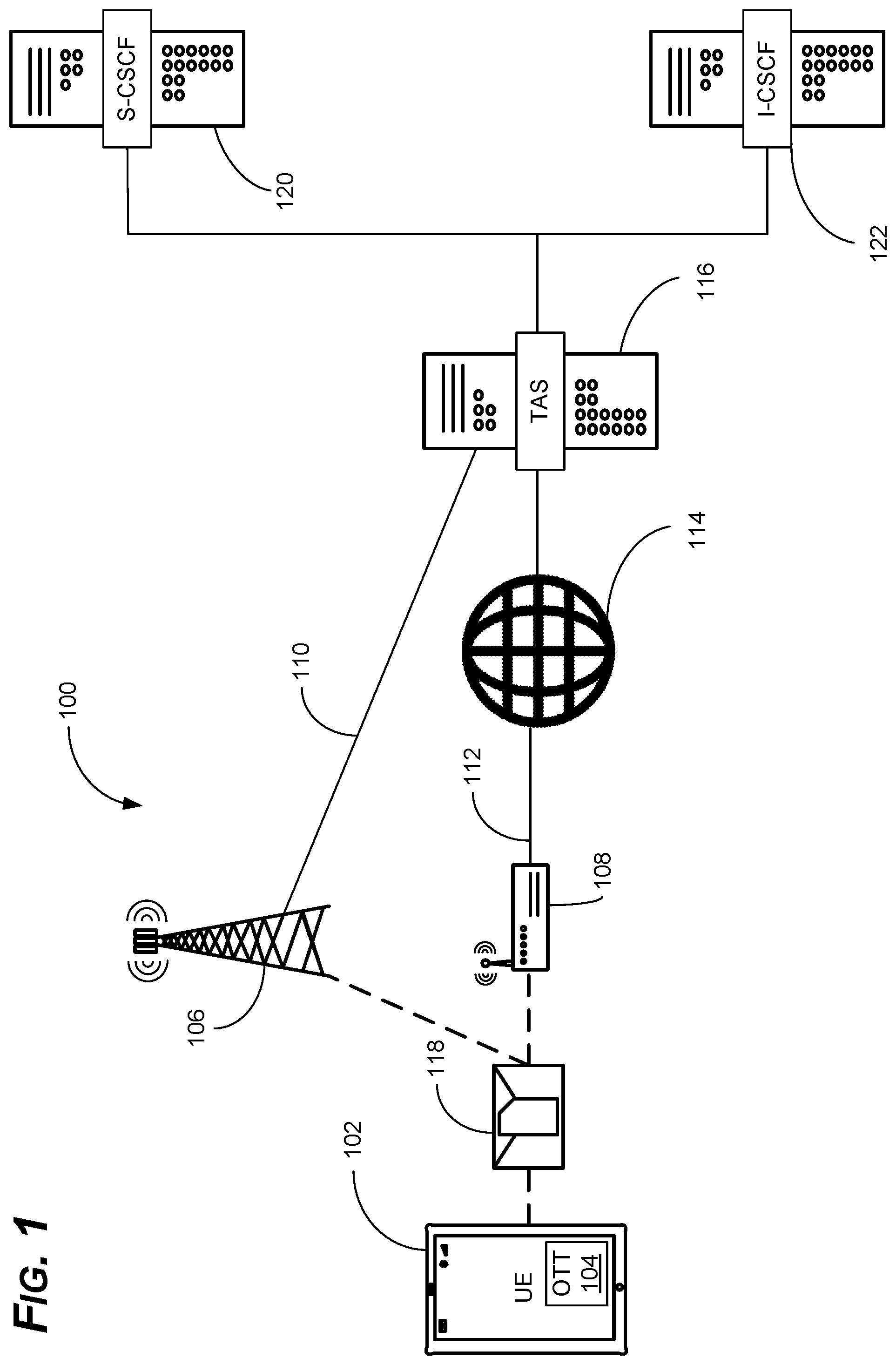 Patent US11785434 — Systems and methods for providing SIM-based applications and services — Figure 1