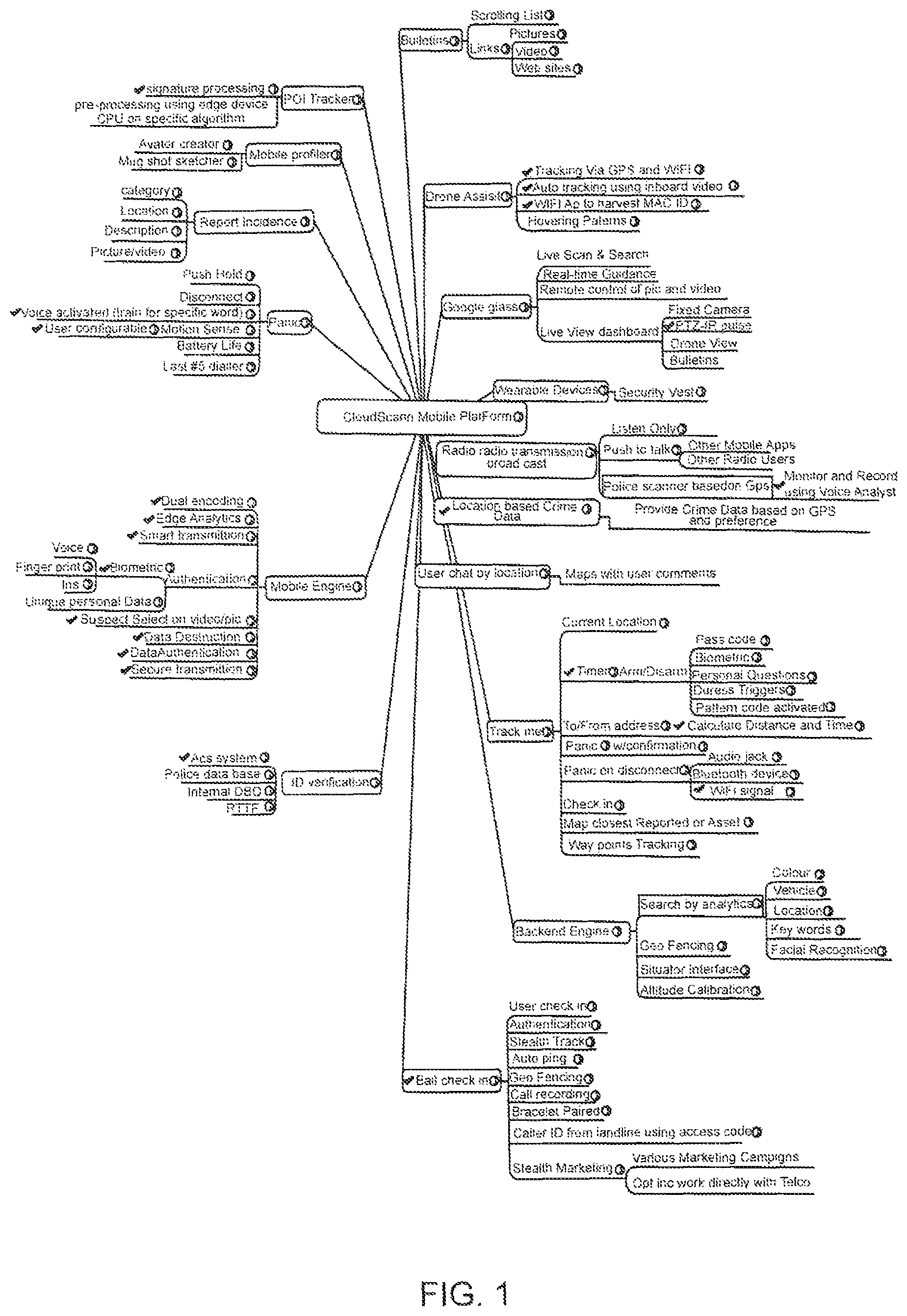 Patent US11785458 Figure 1 – Security and public safety application for a mobile device