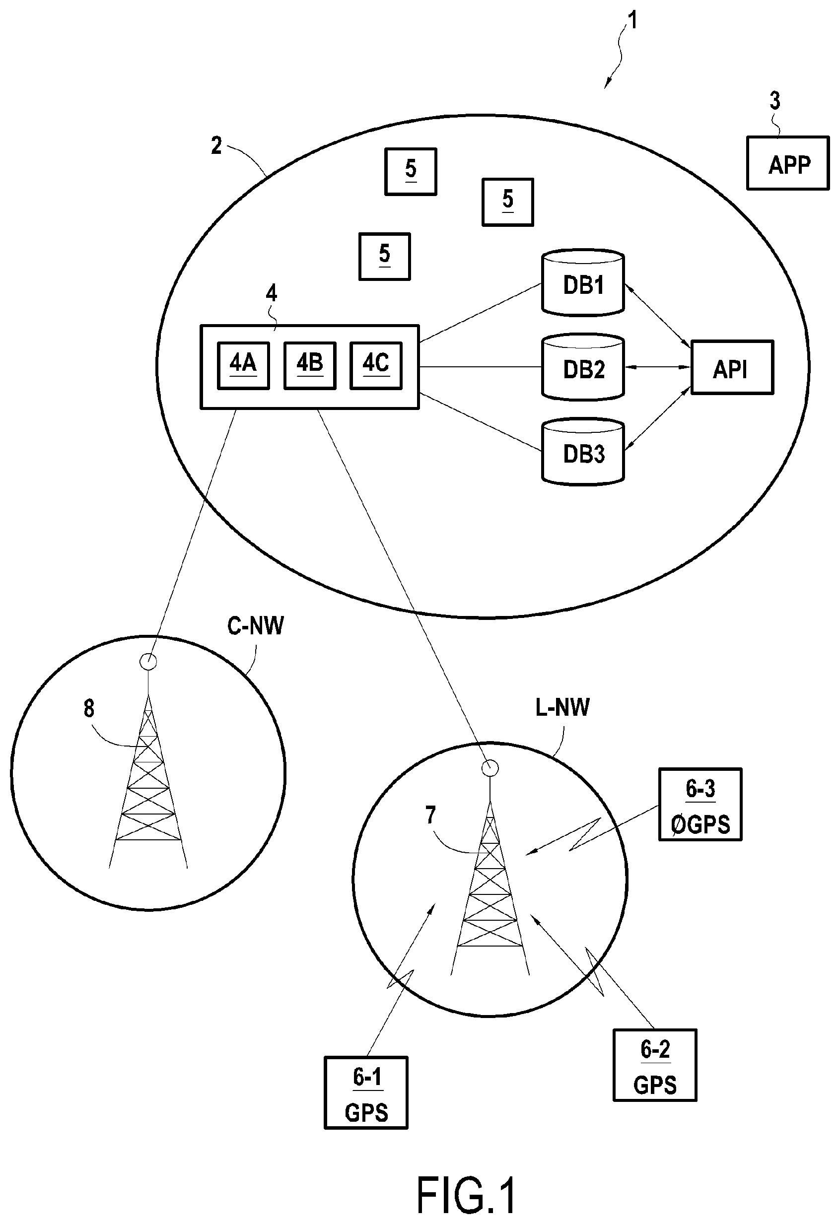 Patent US11785573 — Method for determining a geographical location of an access point in a wireless local access network — Figure 1