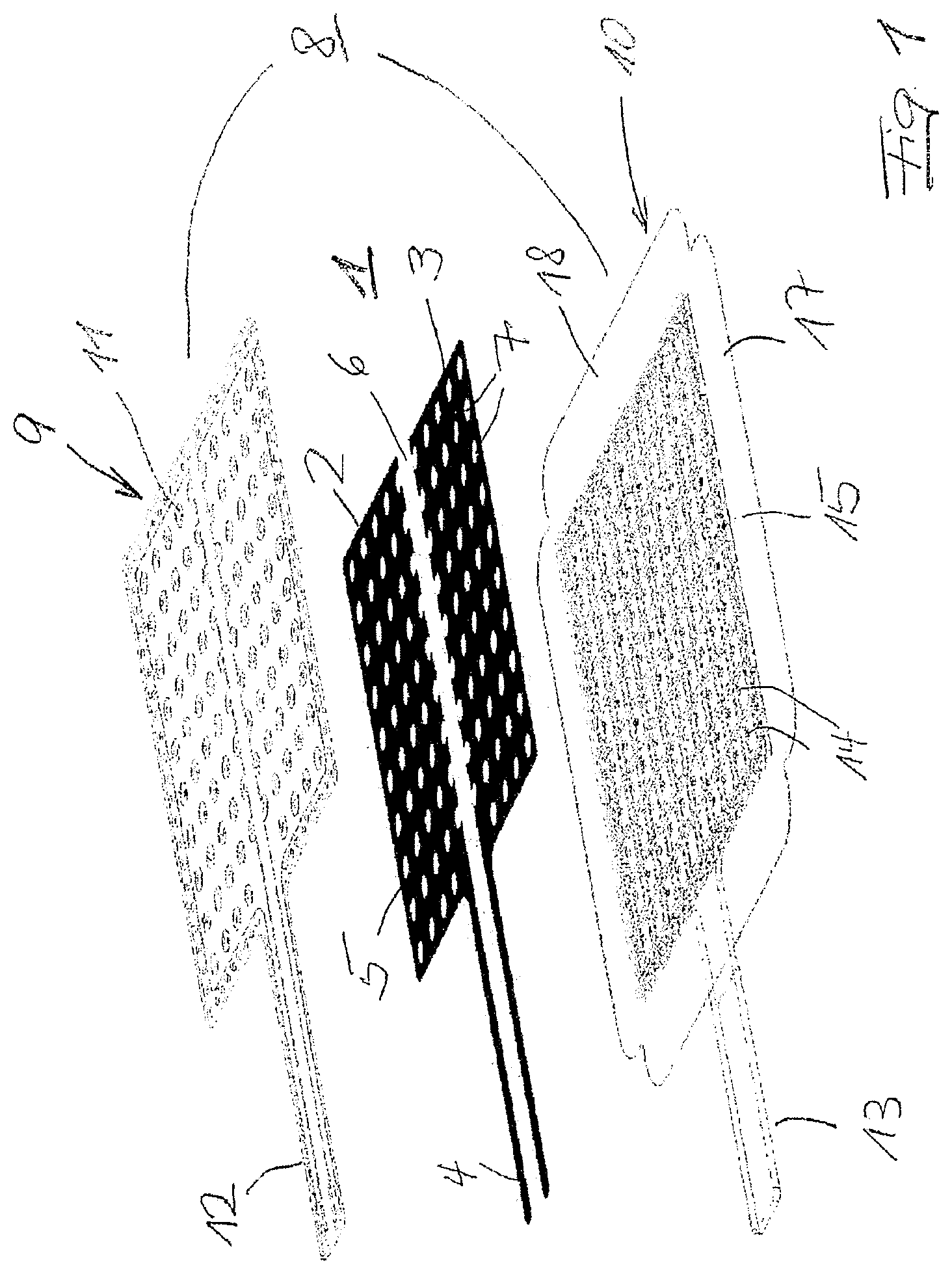 Patent US11785700 Figure 1 – Electrode arrangement for forming a dielectric barrier plasma discharge