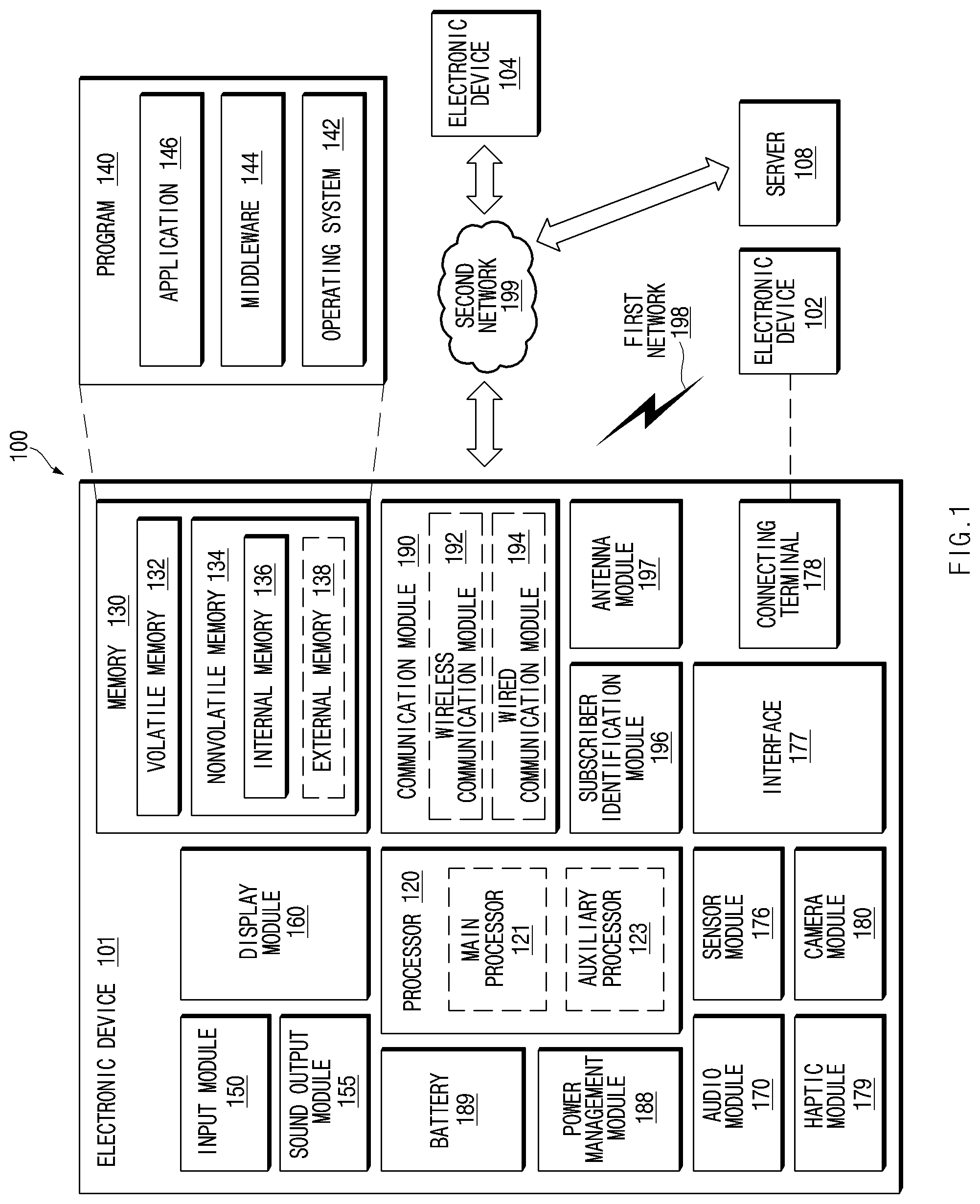 Patent US11785709 — Antenna module and electronic device including 1HE same — Figure 1