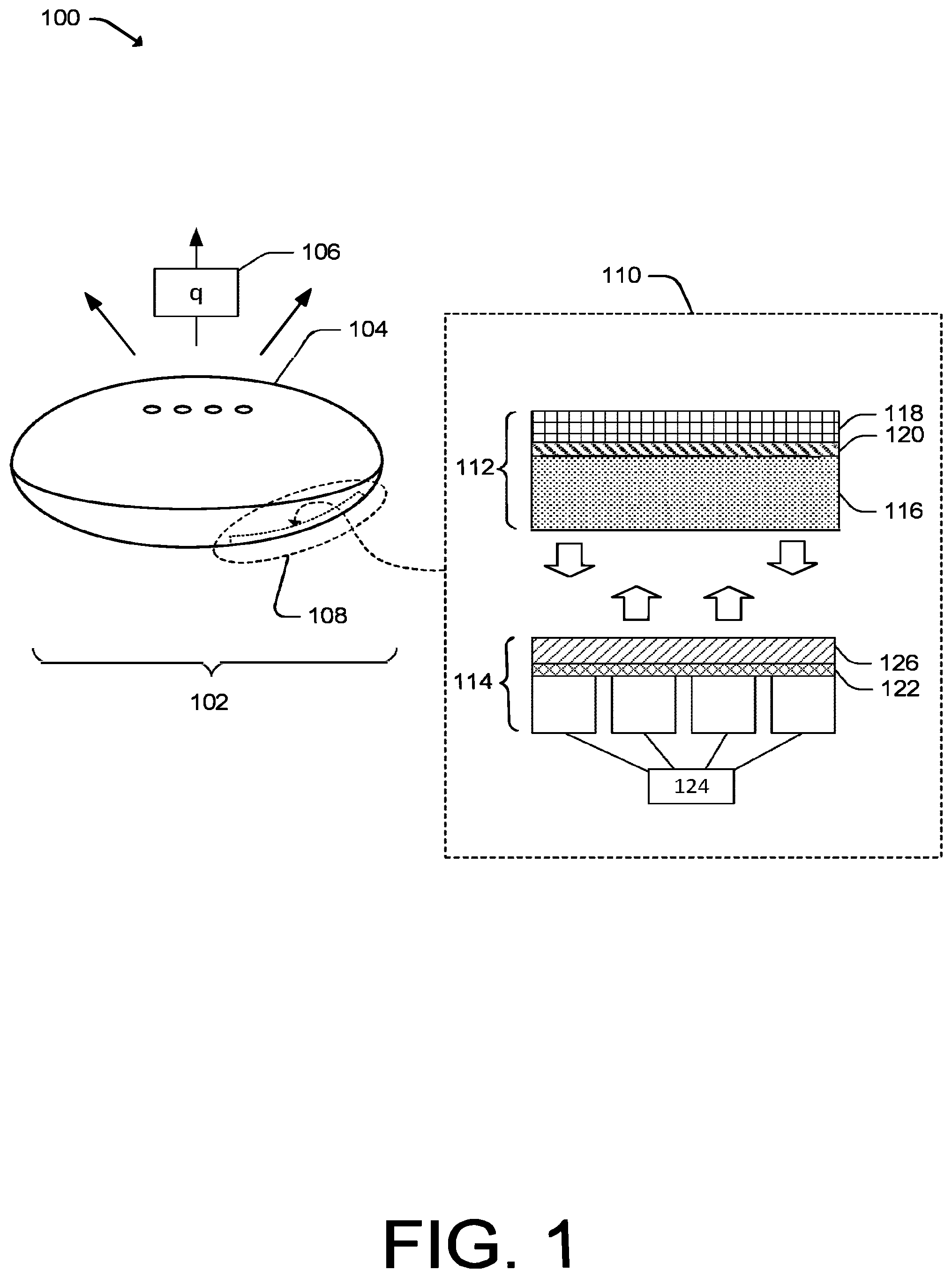 Patent US11785744 — Reinforced graphite heat-spreader for a housing surface of an electronic device — Figure 1