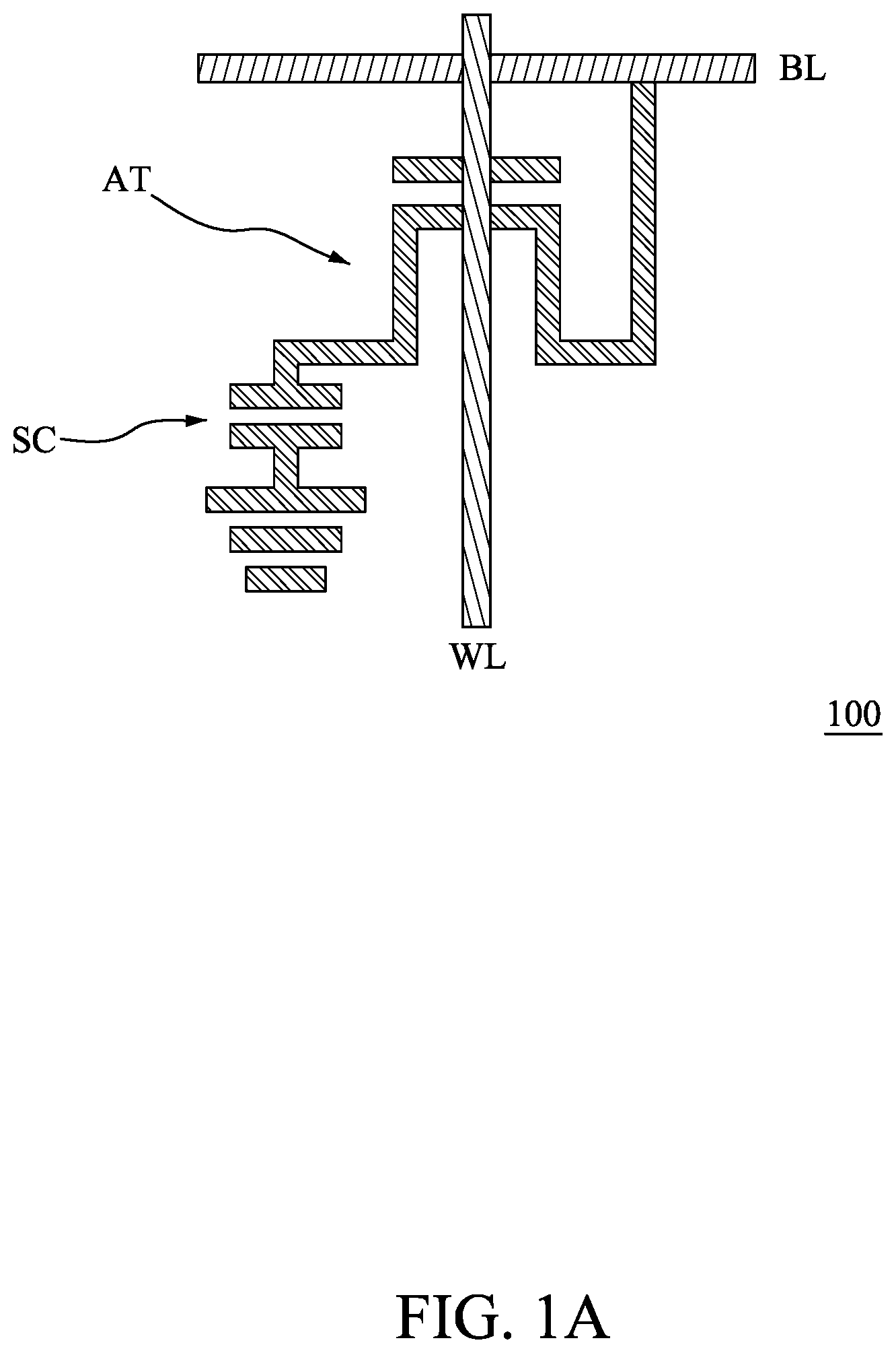 Patent US11785757 — Method for preparing memory array with contact enhancement sidewall spacers — Figure 1