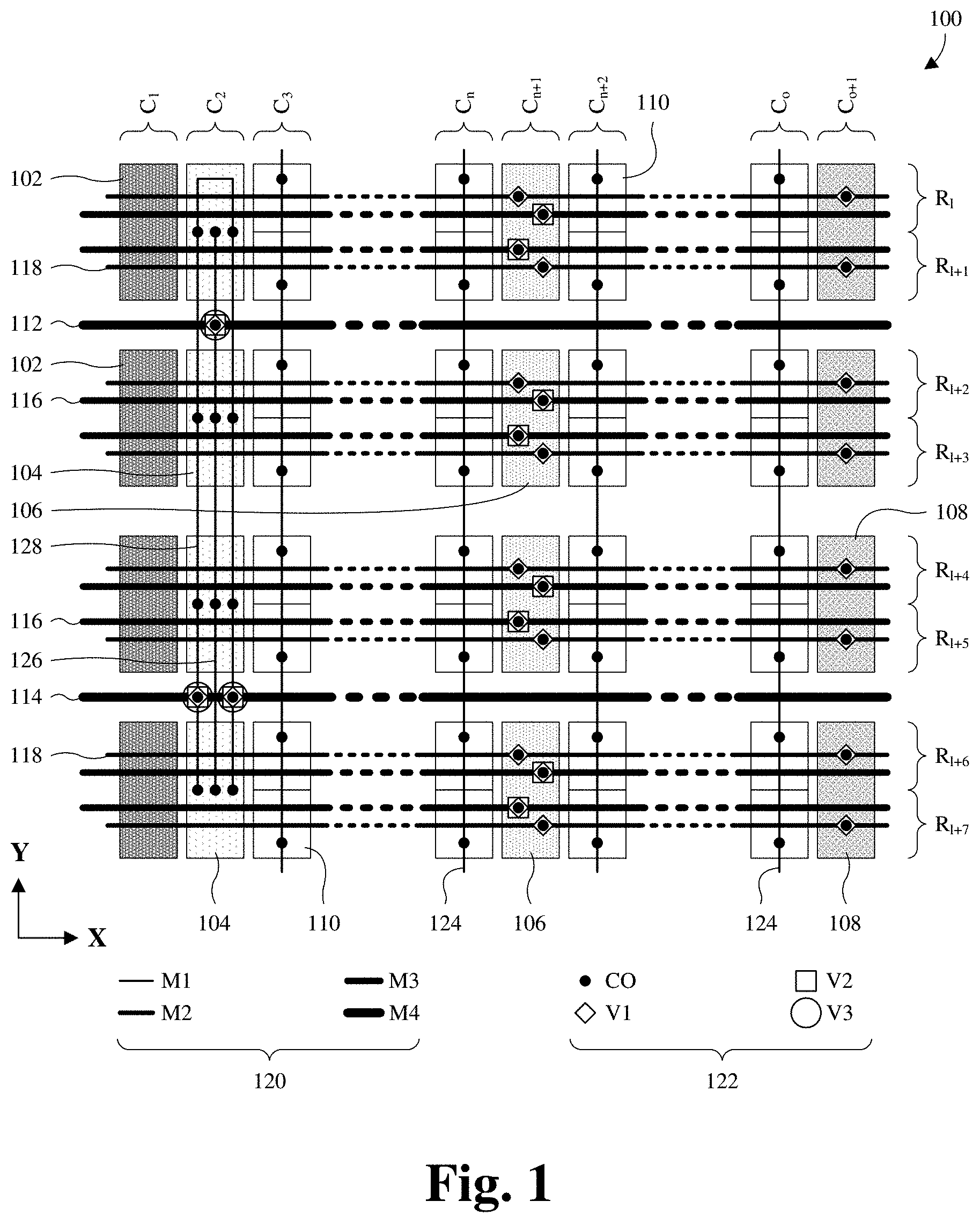 Patent US11785770 — Strap-cell architecture for embedded memory — Figure 1