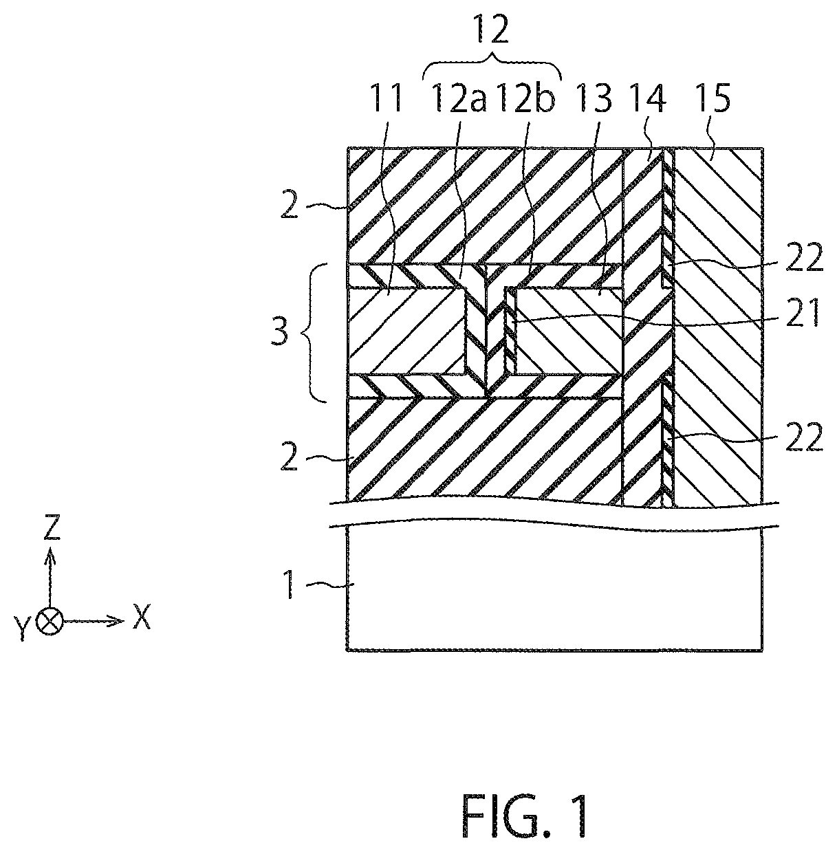 Patent US11785774 — Semiconductor device and method of manufacturing the same — Figure 1