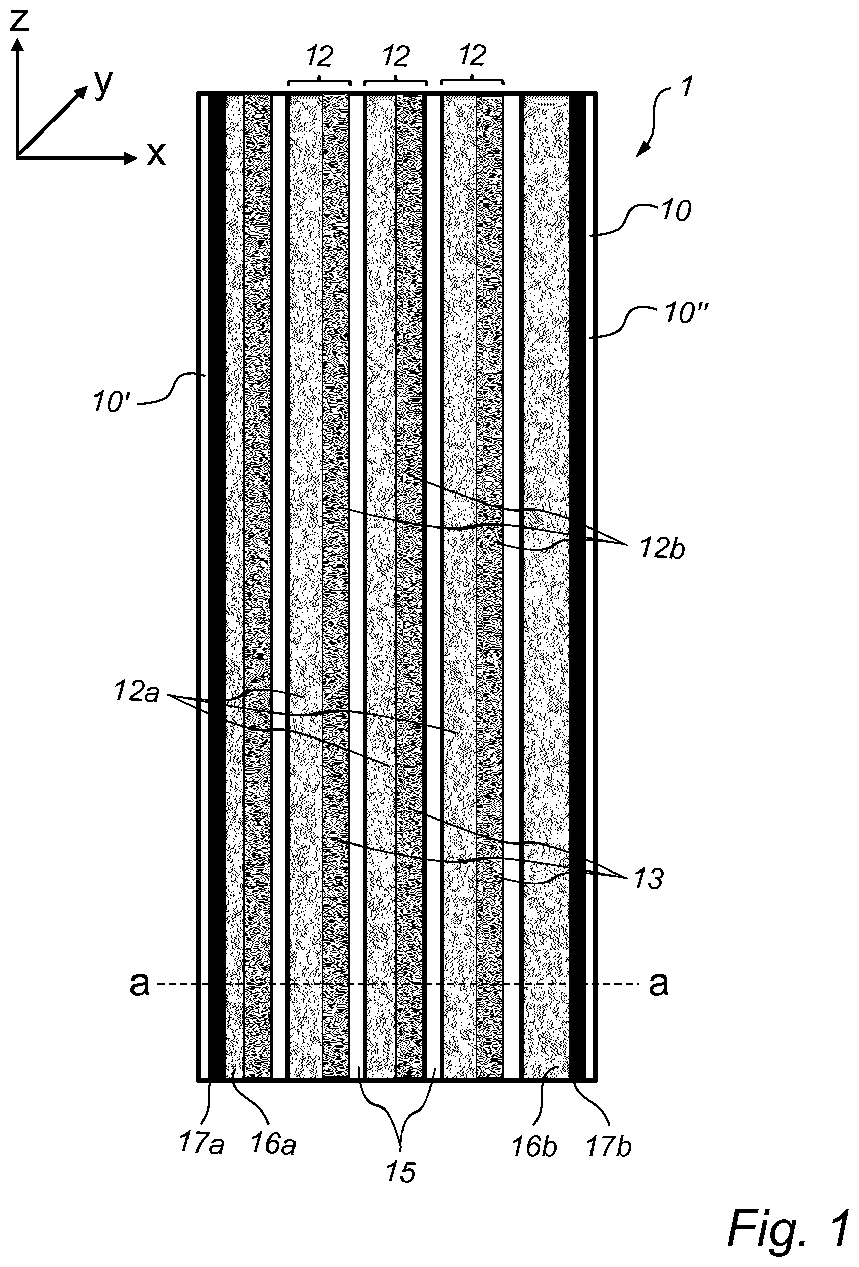 Patent US11785788 — Laminated solar cell module and method of manufacturing said module — Figure 1