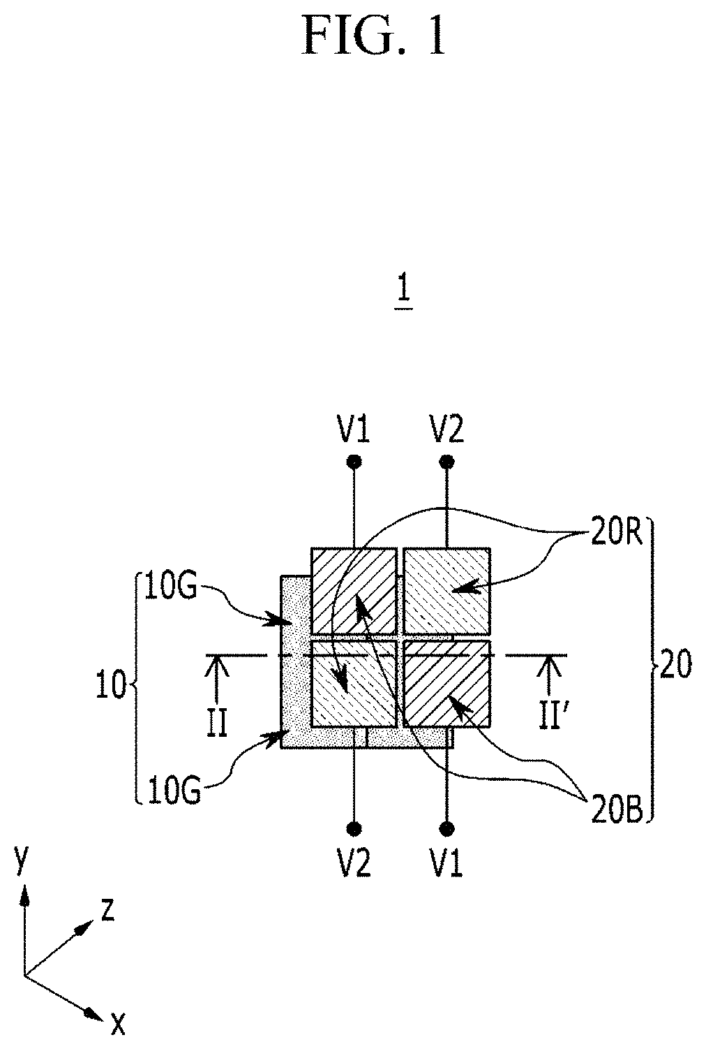 Patent US11785789 — Organic image sensors without color filters — Figure 1