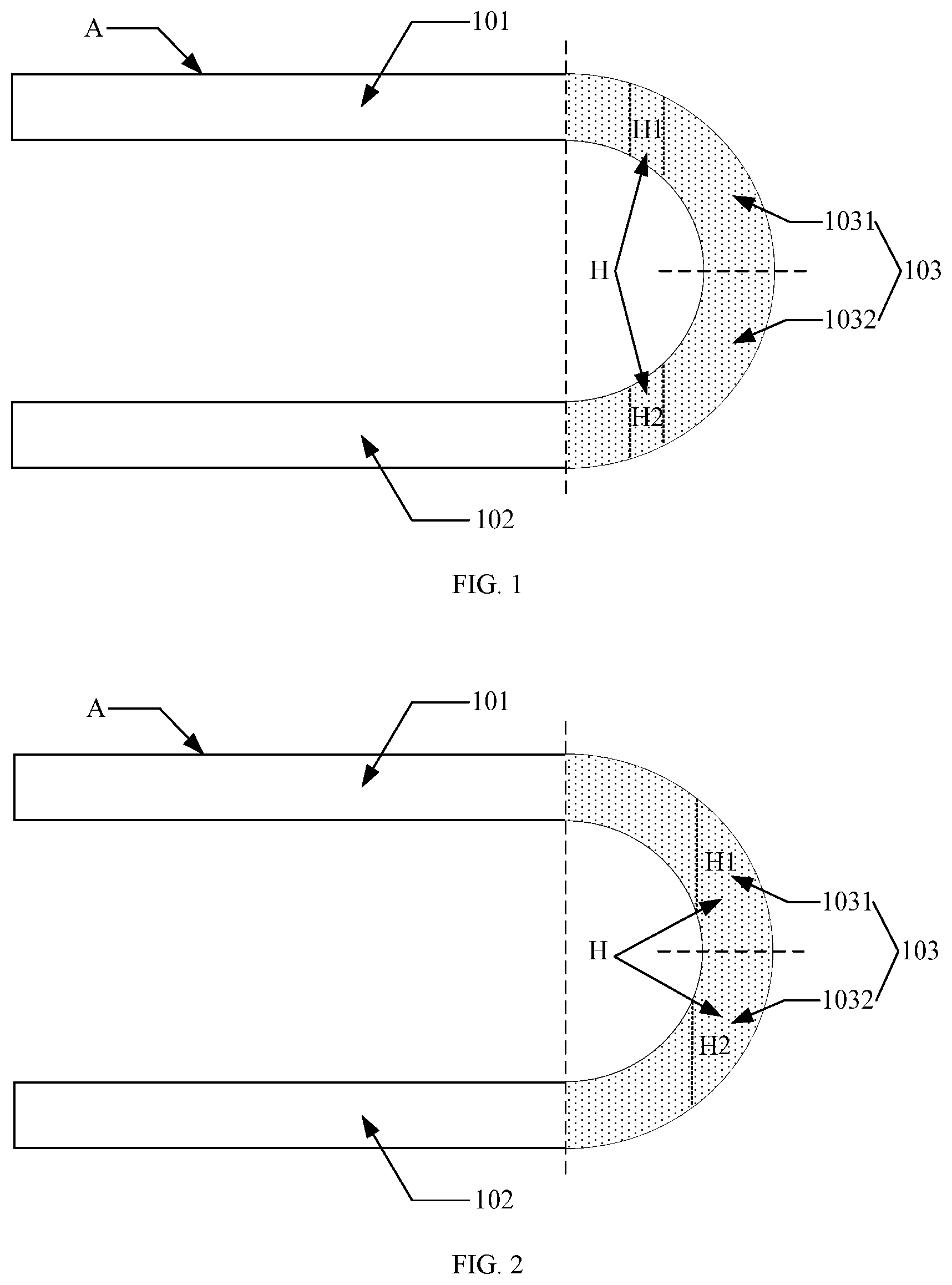 Patent US11785812 — Display device including via to release internal stress — Figure 1