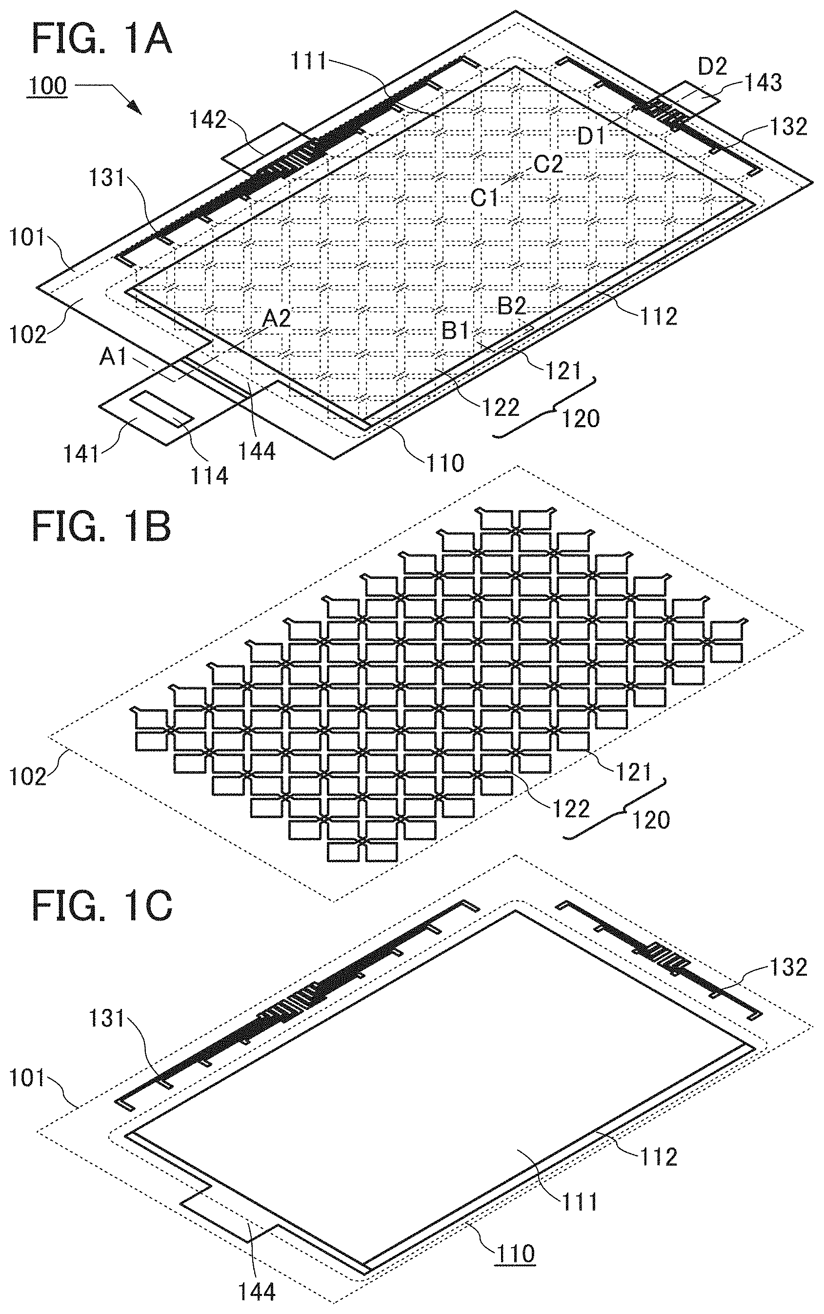 Patent US11785826 — Touch panel — Figure 1