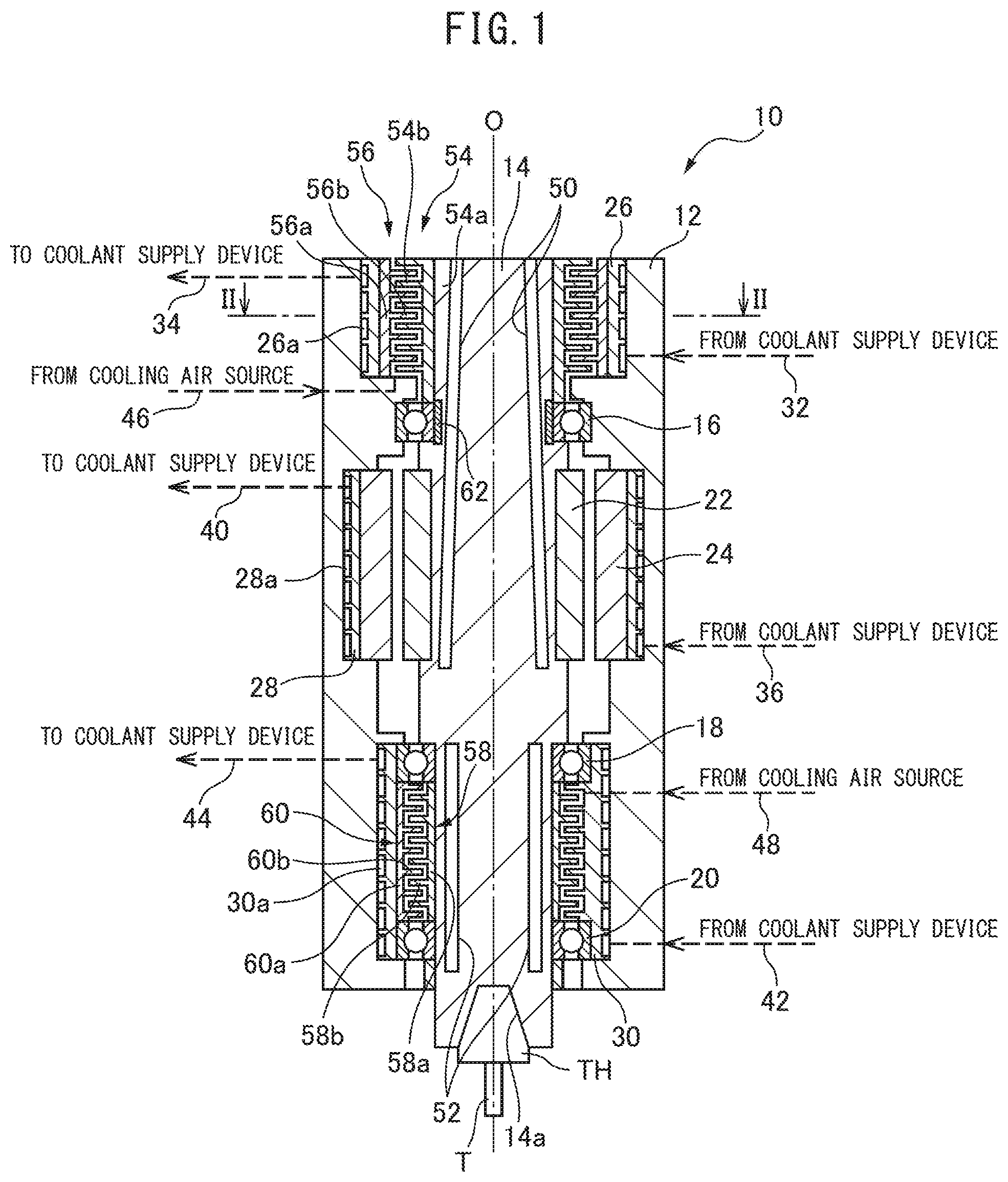 Patent US11787001 — Spindle device for machine tool — Figure 1