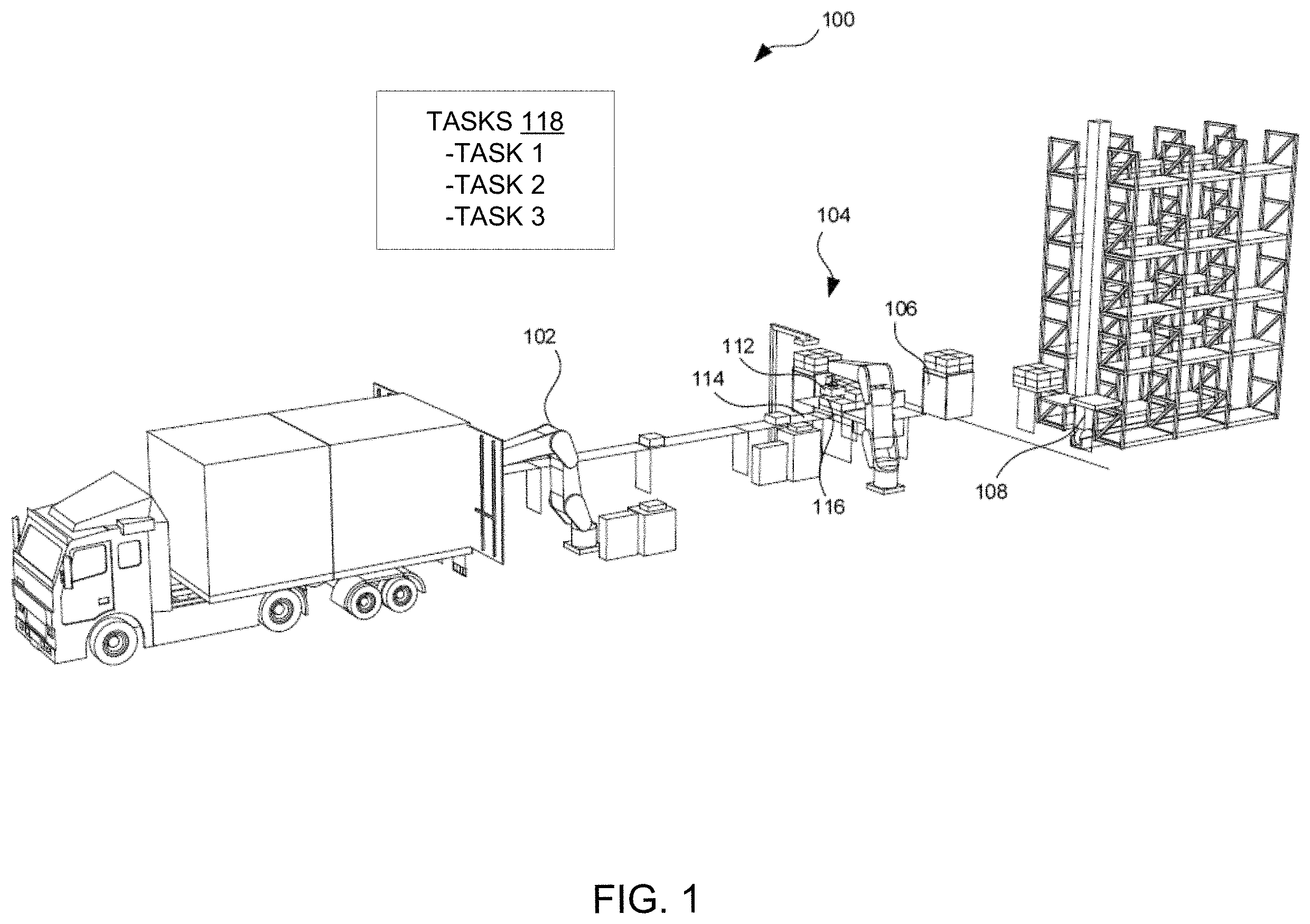 Patent US11787047 — Robotic system with a robot arm suction control mechanism and method of operation thereof — Figure 1