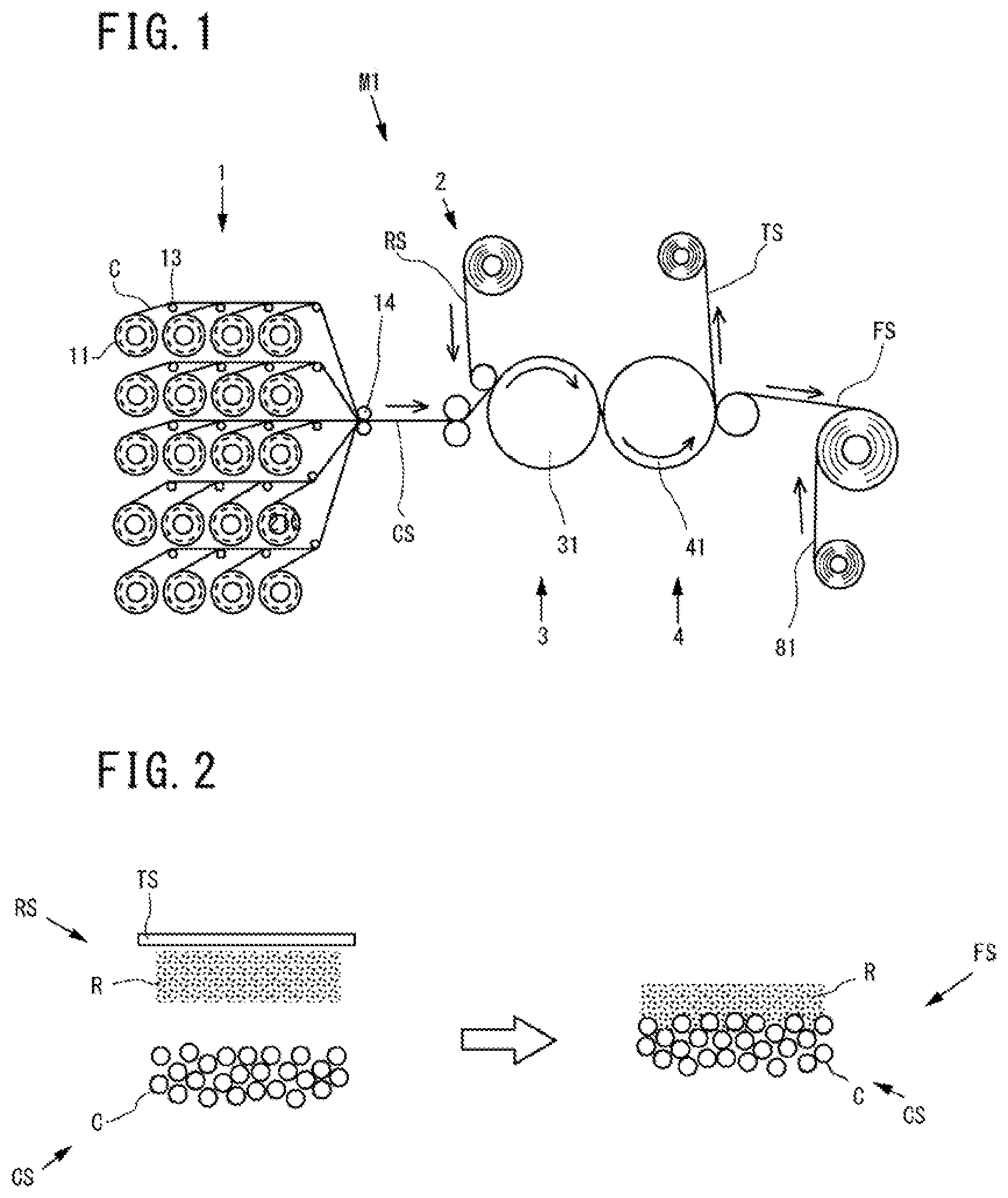 Patent US11787086 — Molding method and molding device for composite sheet — Figure 1