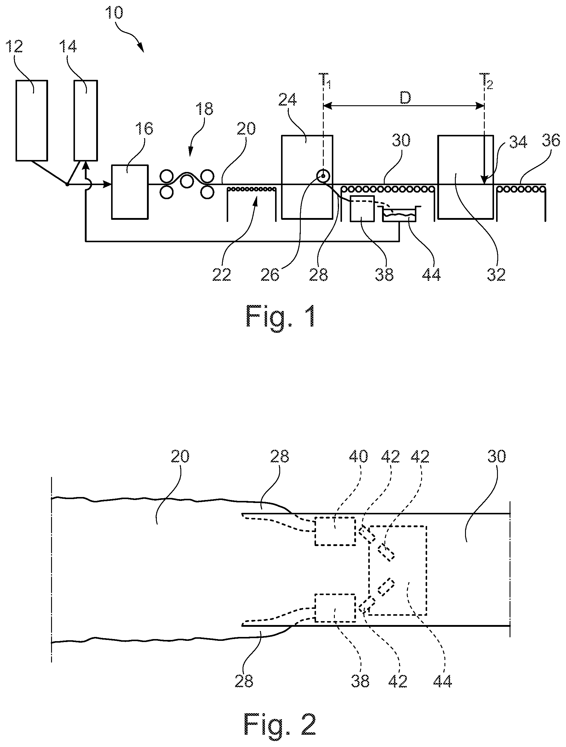 Patent US11787098 Figure 1 – Production line for manufacturing extruded plates