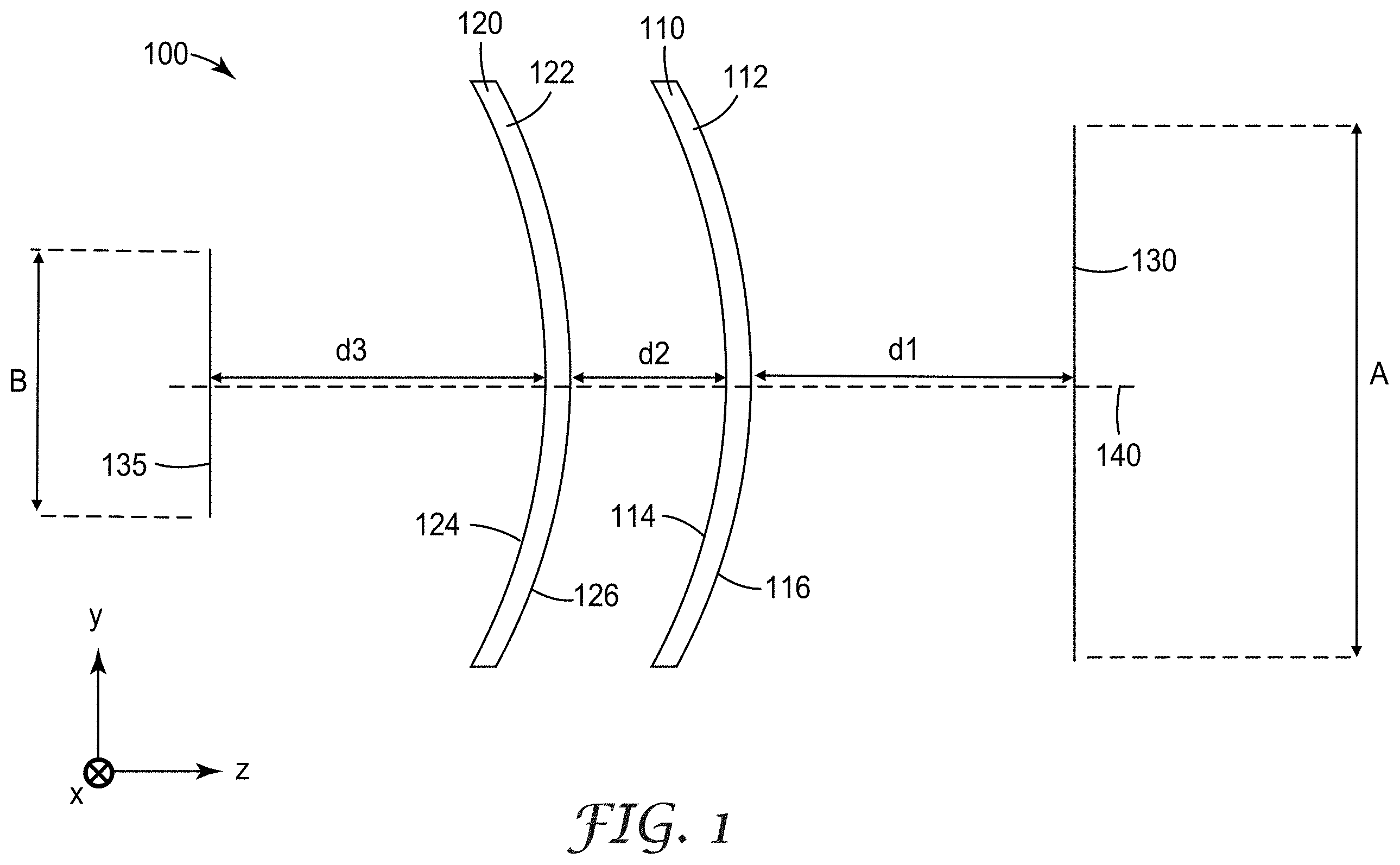 Patent US11787137 — Optical system — Figure 1