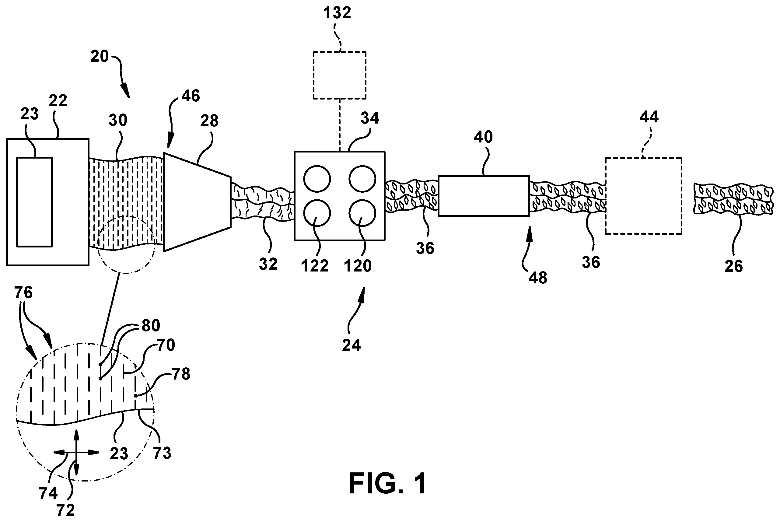 Patent US11787145 — Dunnage conversion system and method for expanding pre-slit sheet stock material — Figure 1