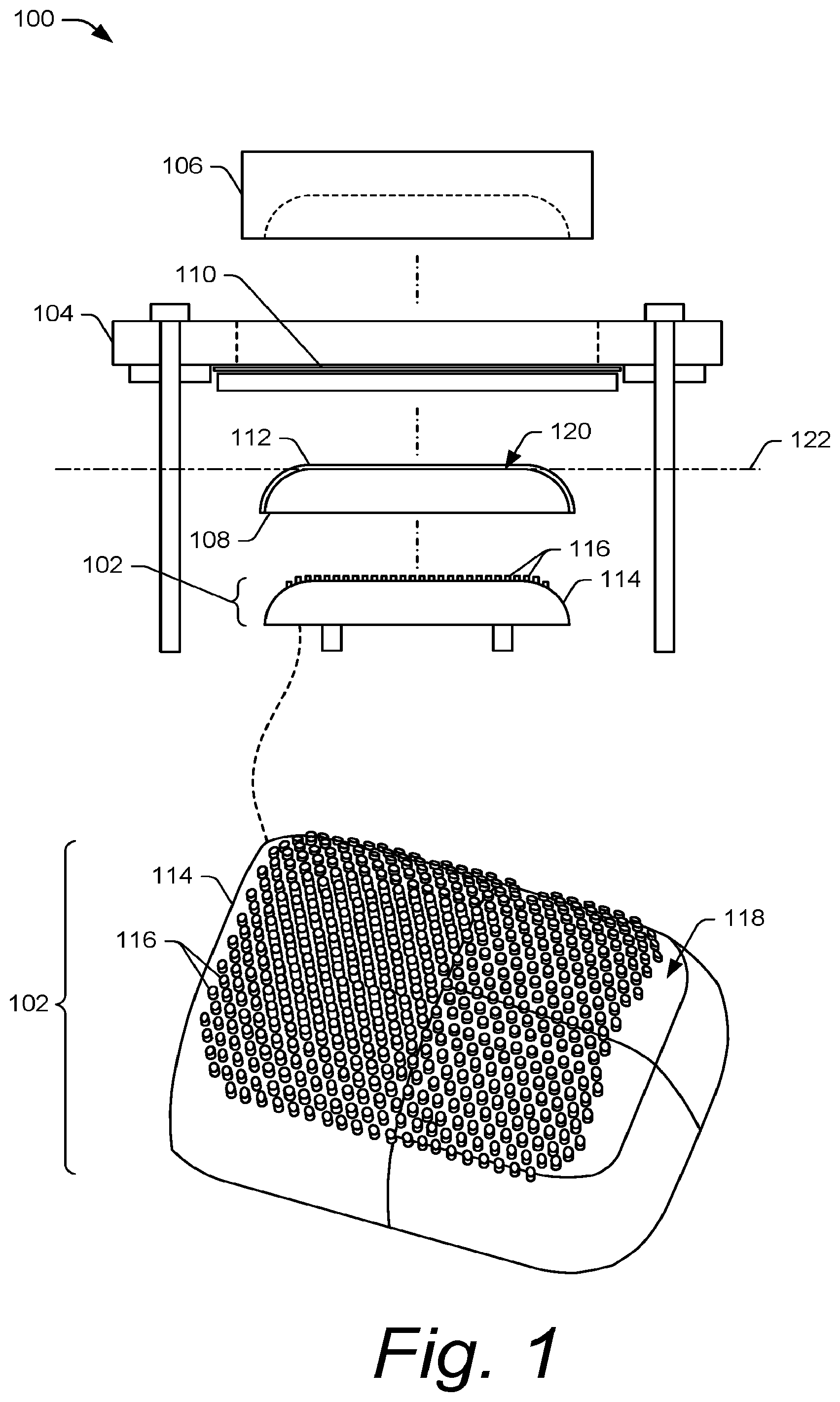 Patent US11787164 — Apparatus for reducing fabric dimpling in electronic devices and associated methods — Figure 1