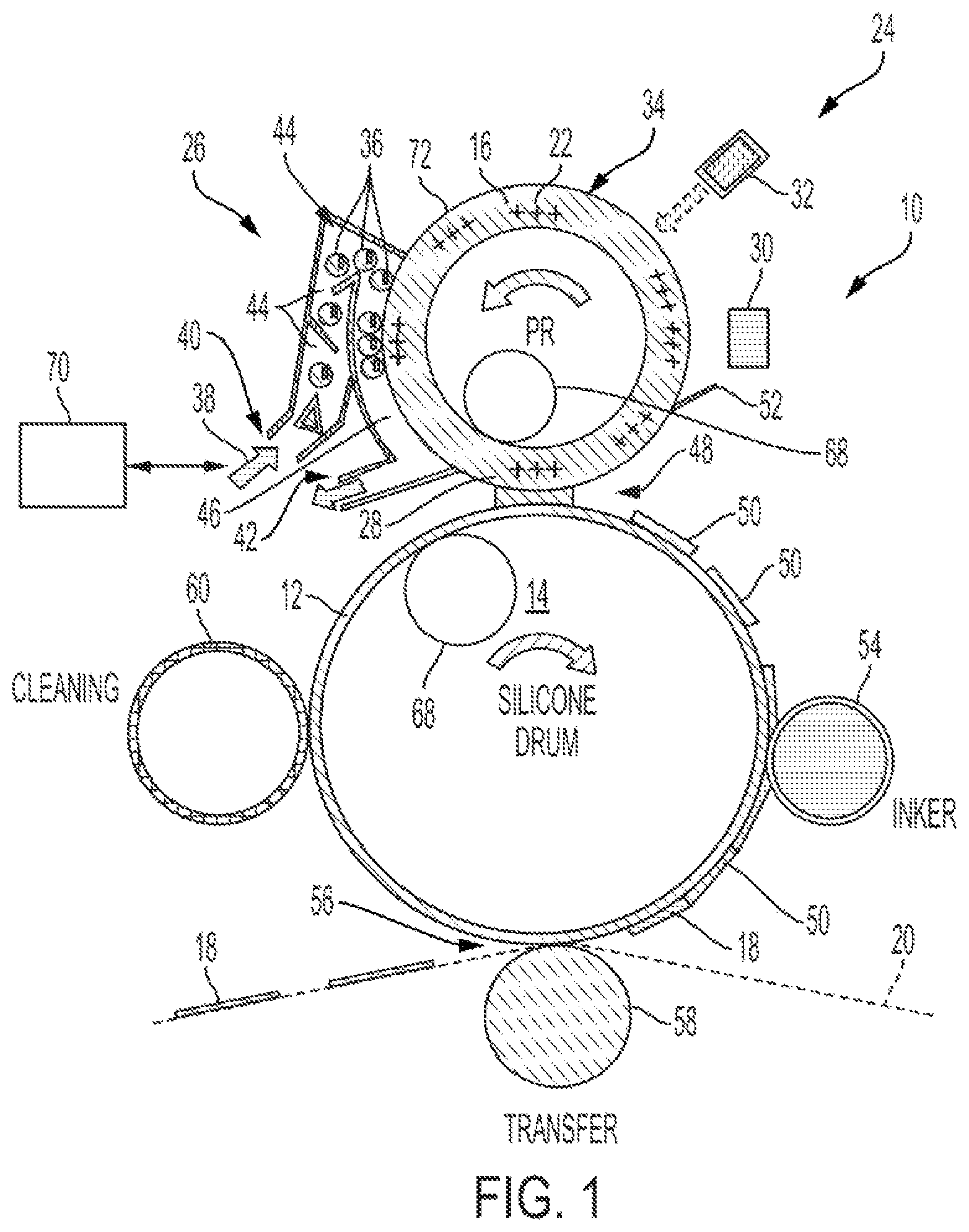 Patent US11787167 — Secondary roller for fountain solution contact angle pinning — Figure 1