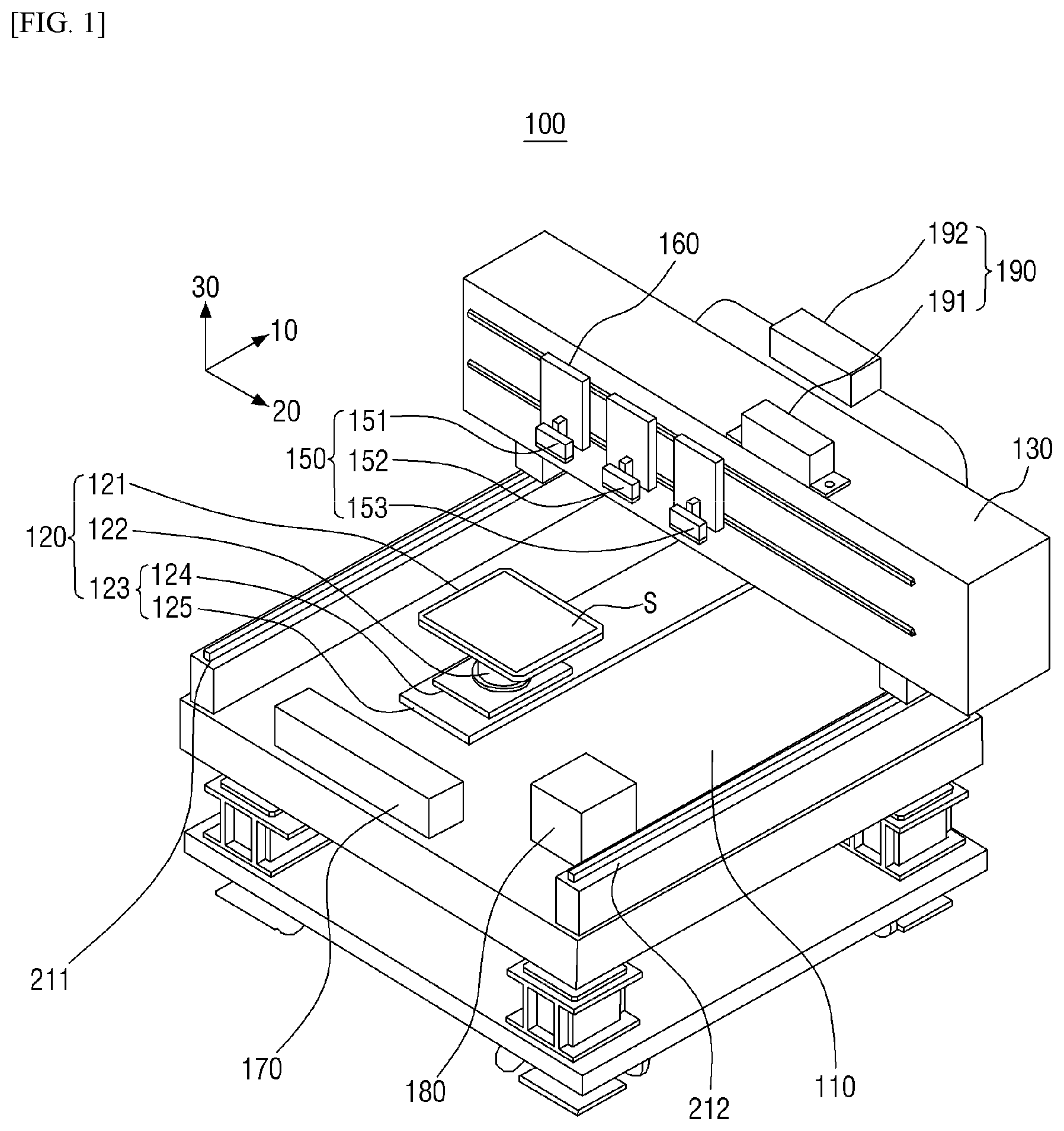 Patent US11787171 — Apparatus for correcting impact point of ink and system for treating substrate with the apparatus — Figure 1