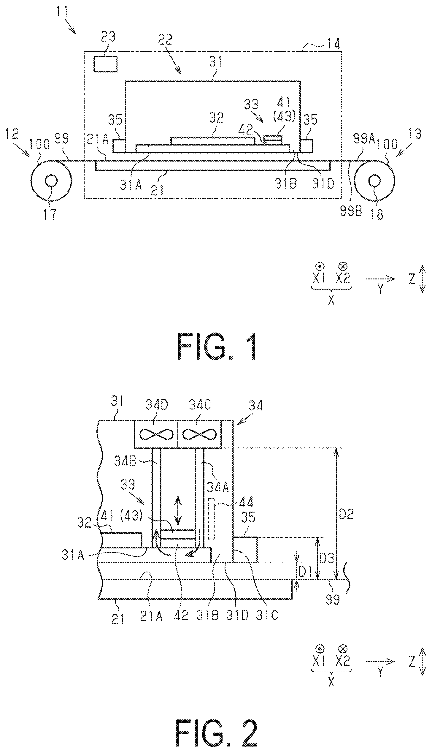 Patent US11787175 — Liquid ejecting device — Figure 1