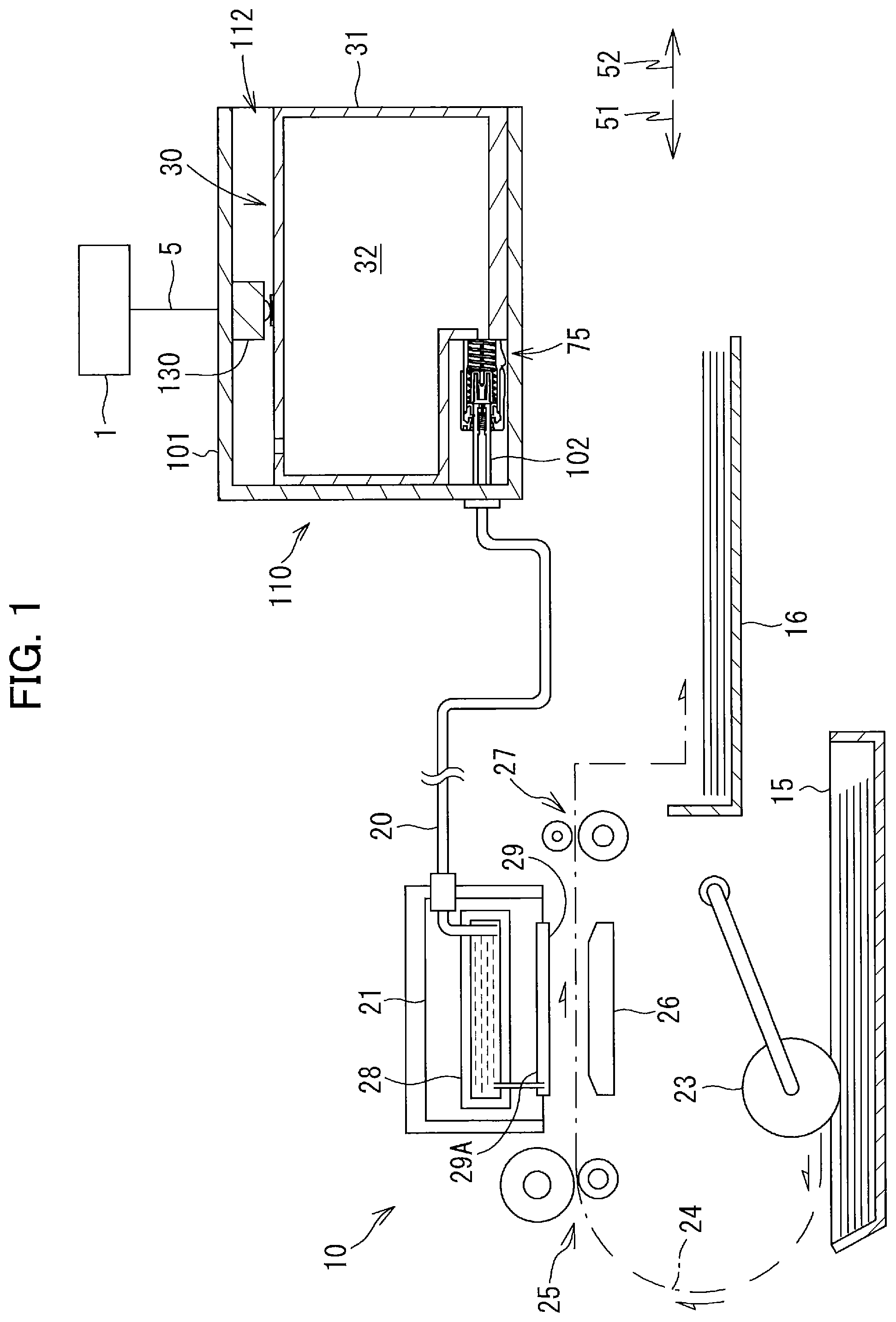 Patent US11787193 — Liquid cartridge including first and second valves disposed in liquid supply portion, and system using the same — Figure 1
