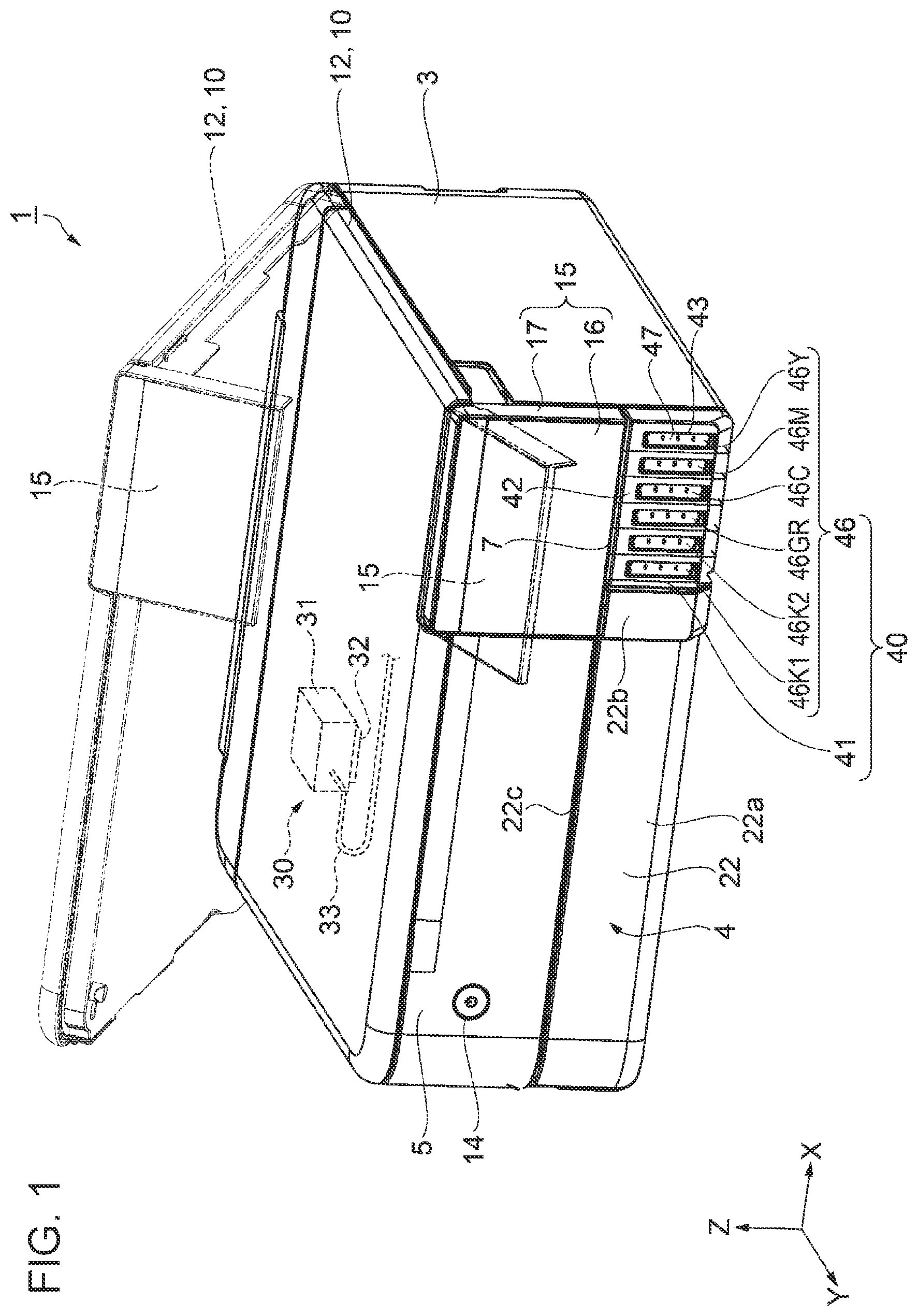 Patent US11787196 — Recording apparatus — Figure 1