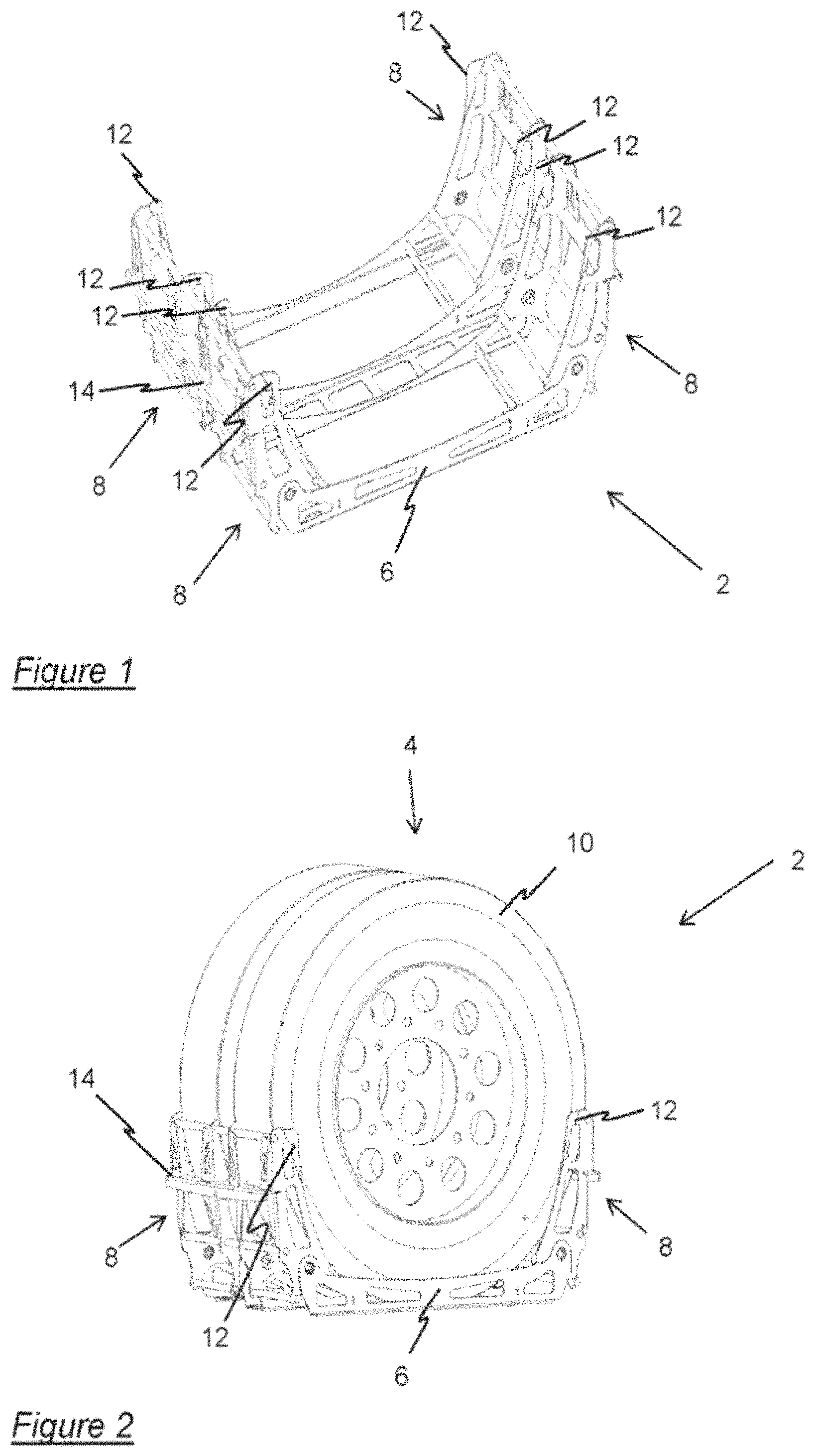 Patent US11787233 — Rack and apparatus for supporting wheels — Figure 1