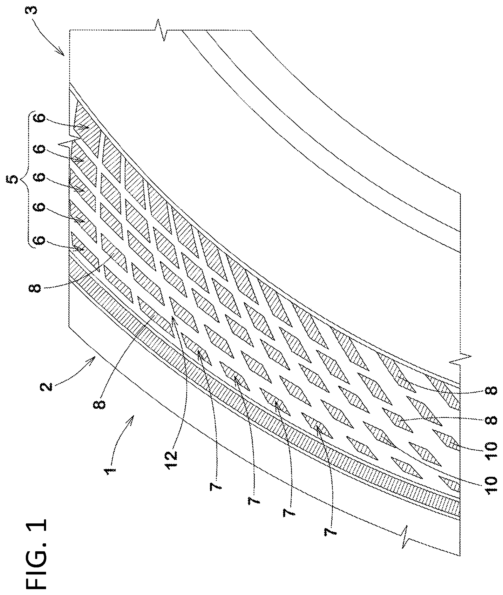 Patent US11787237 — Pneumatic tire — Figure 1