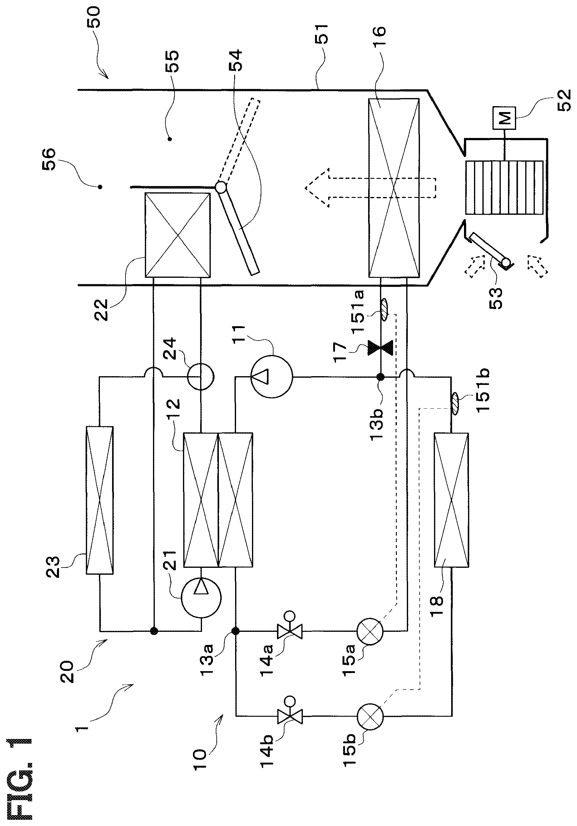 Patent US11787258 — Refrigeration cycle device — Figure 1