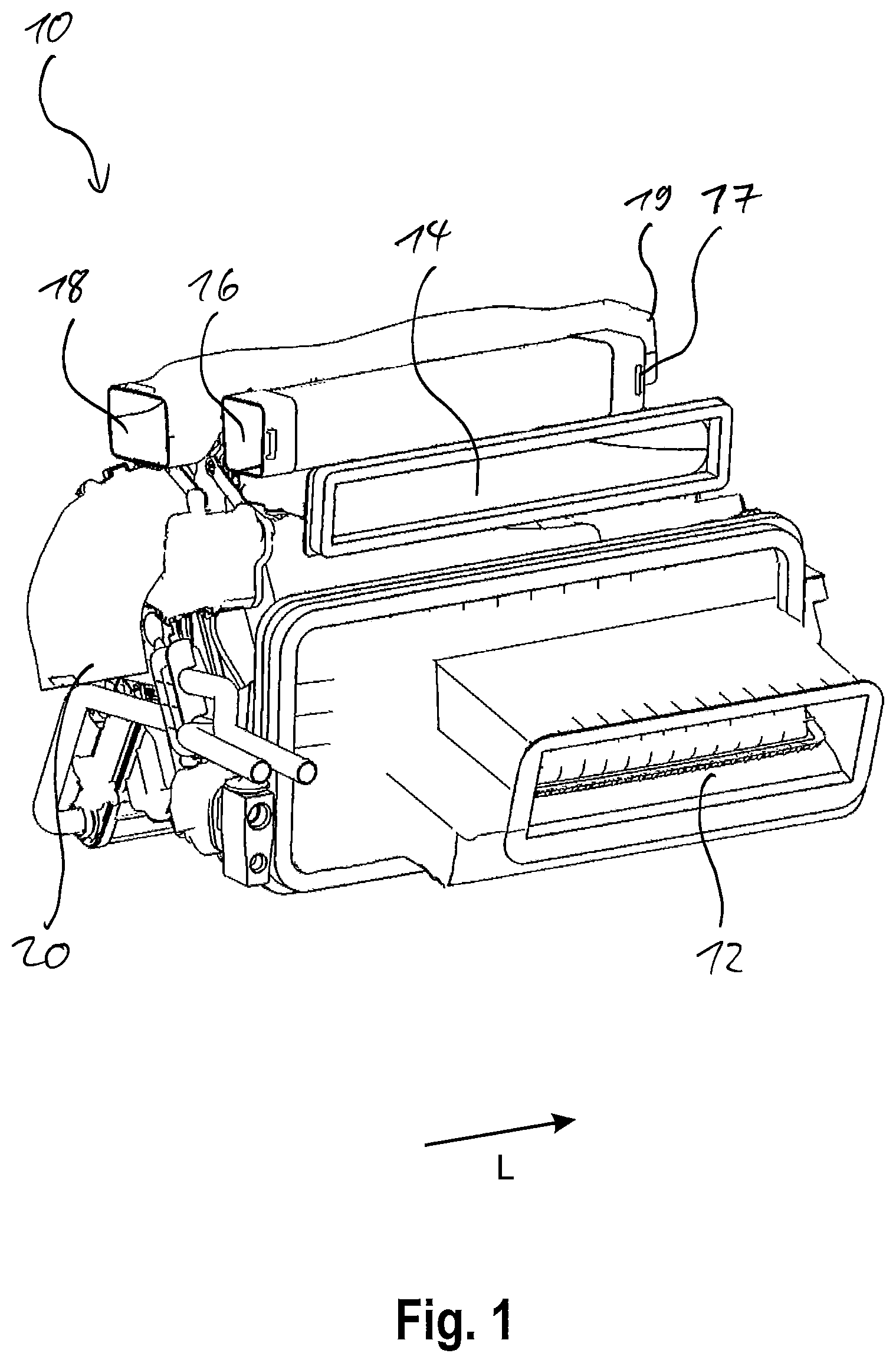 Patent US11787259 — Heating, ventilation and/or air-conditioning device — Figure 1