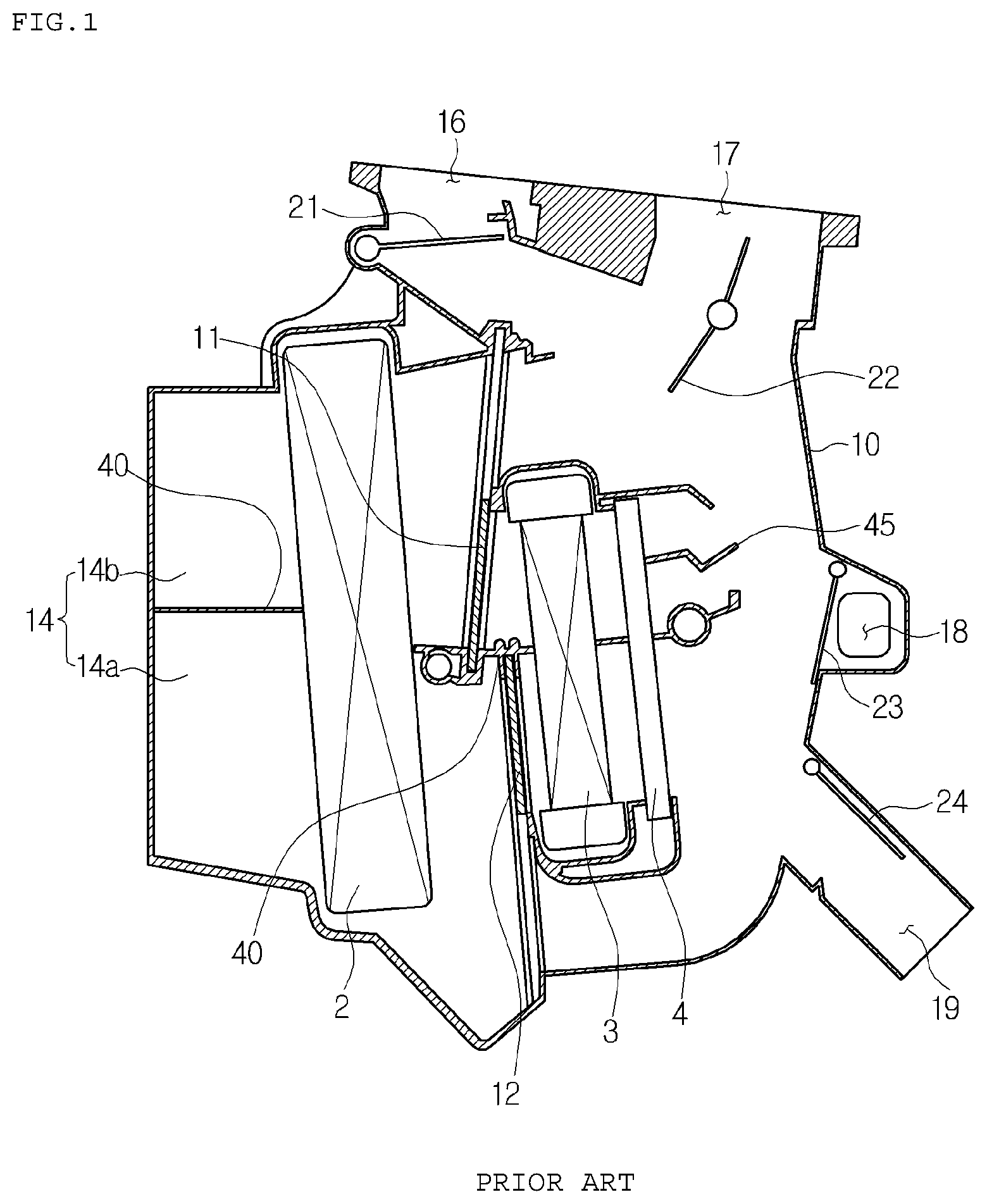 Patent US11787264 — Air conditioner for vehicle — Figure 1