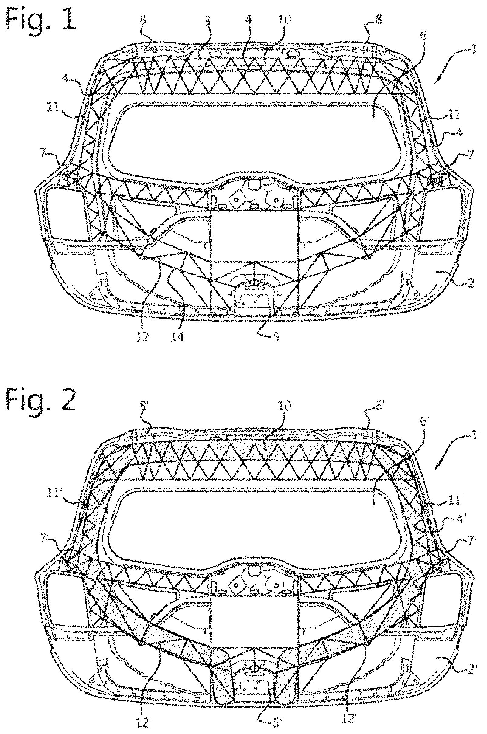 Patent US11787272 Figure 1 – Hybrid composite tailgate