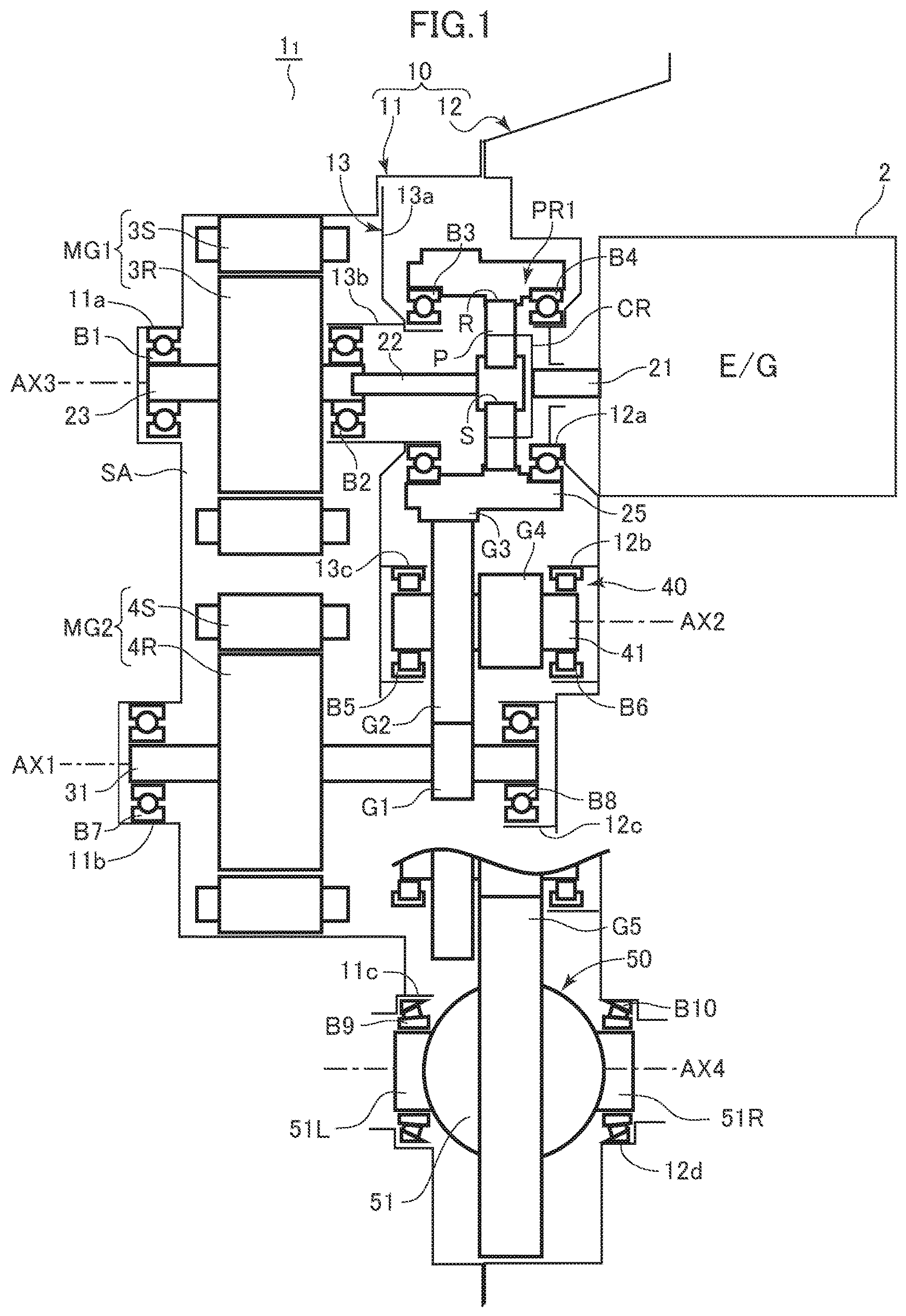 Patent US11787283 — Vehicle drive apparatus and vehicle drive apparatus manufacturing method — Figure 1
