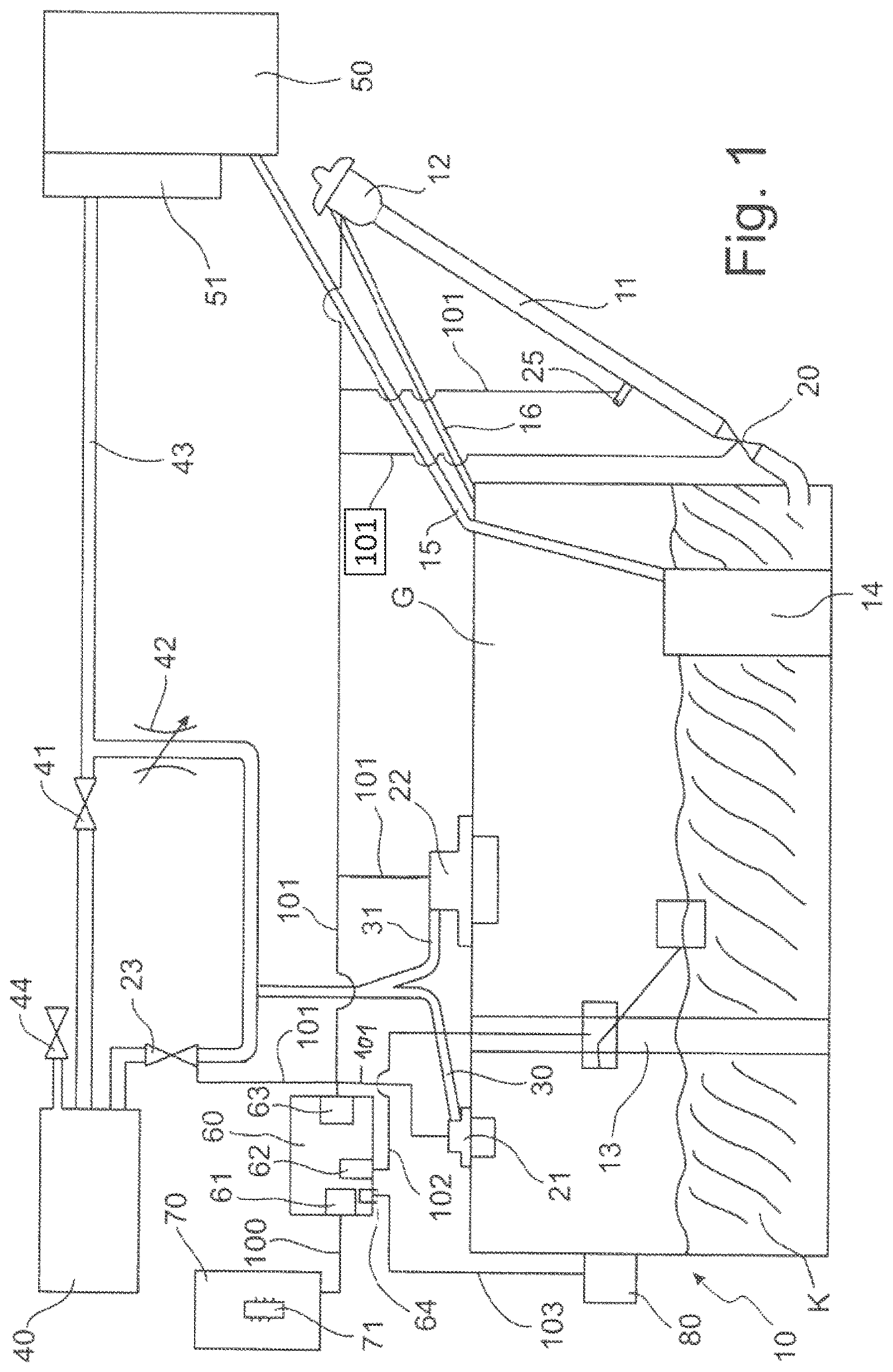 Patent US11787285 — Method for controlling a filling process of a motor vehicle tank and motor vehicle tank for carrying out the method — Figure 1