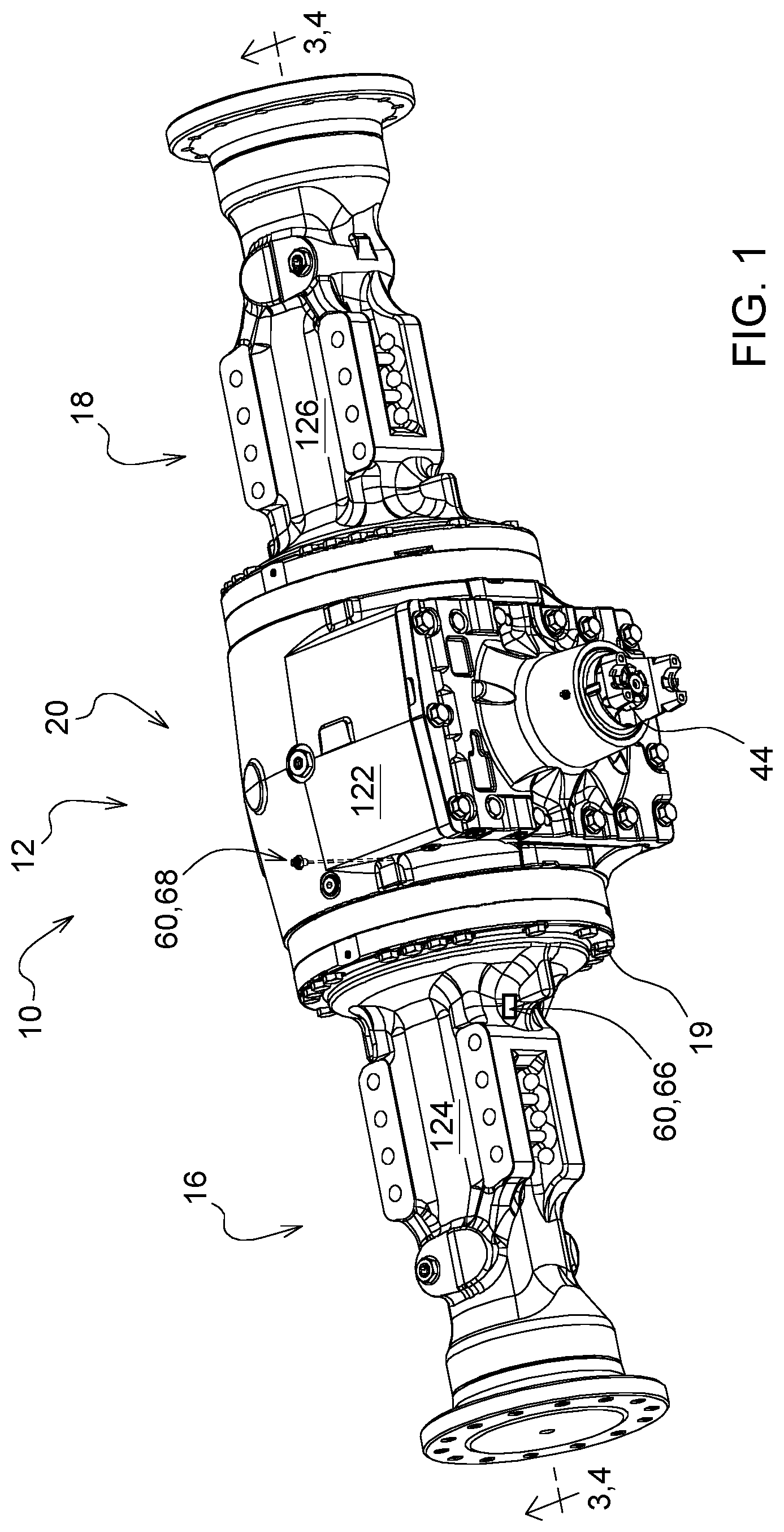 Patent US11787286 — Axle assembly with torque sensor — Figure 1