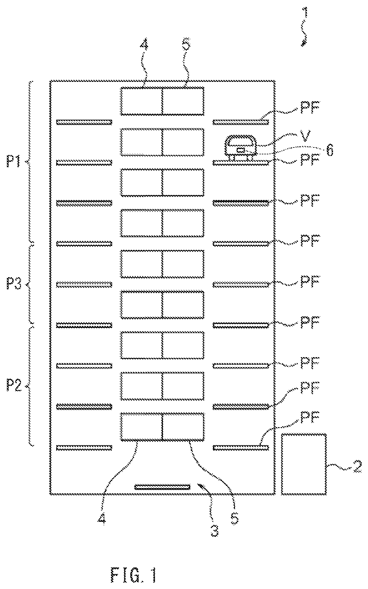 Patent US11787303 — Parking system — Figure 1