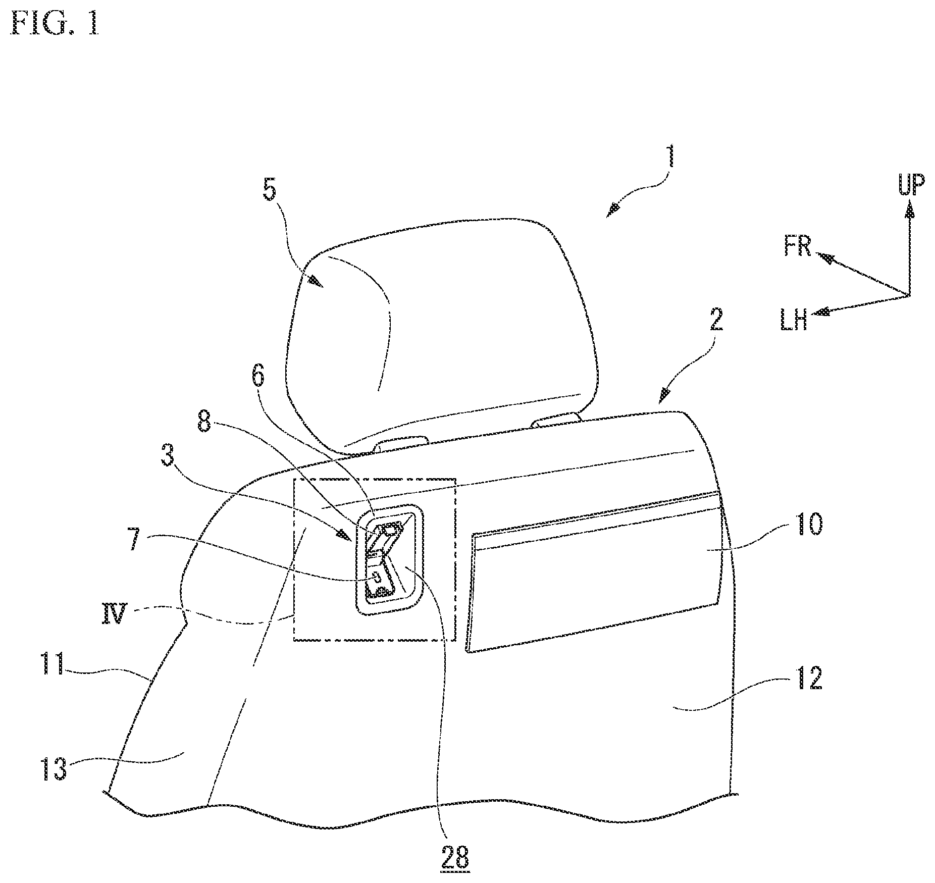 Patent US11787321 — Vehicle seat — Figure 1