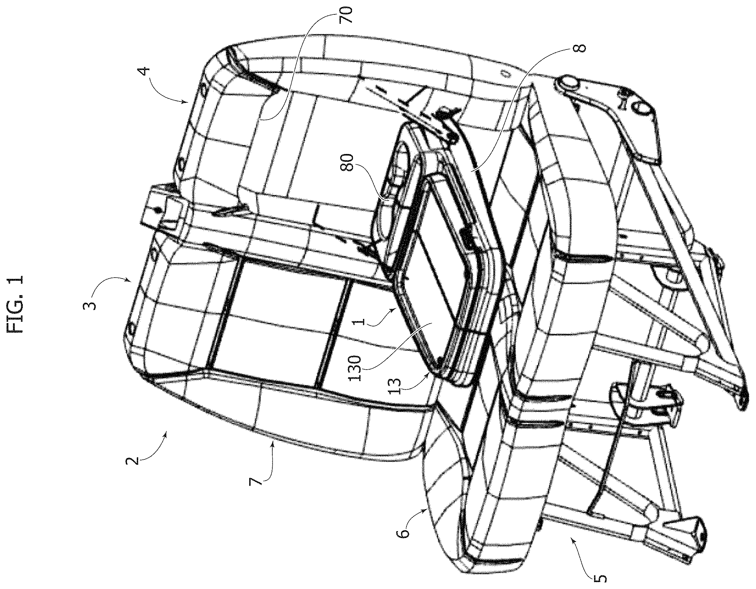 Patent US11787322 — Table unit for a motor-vehicle seat; motor-vehicle seat provided with this unit and motor-vehicle including this seat — Figure 1