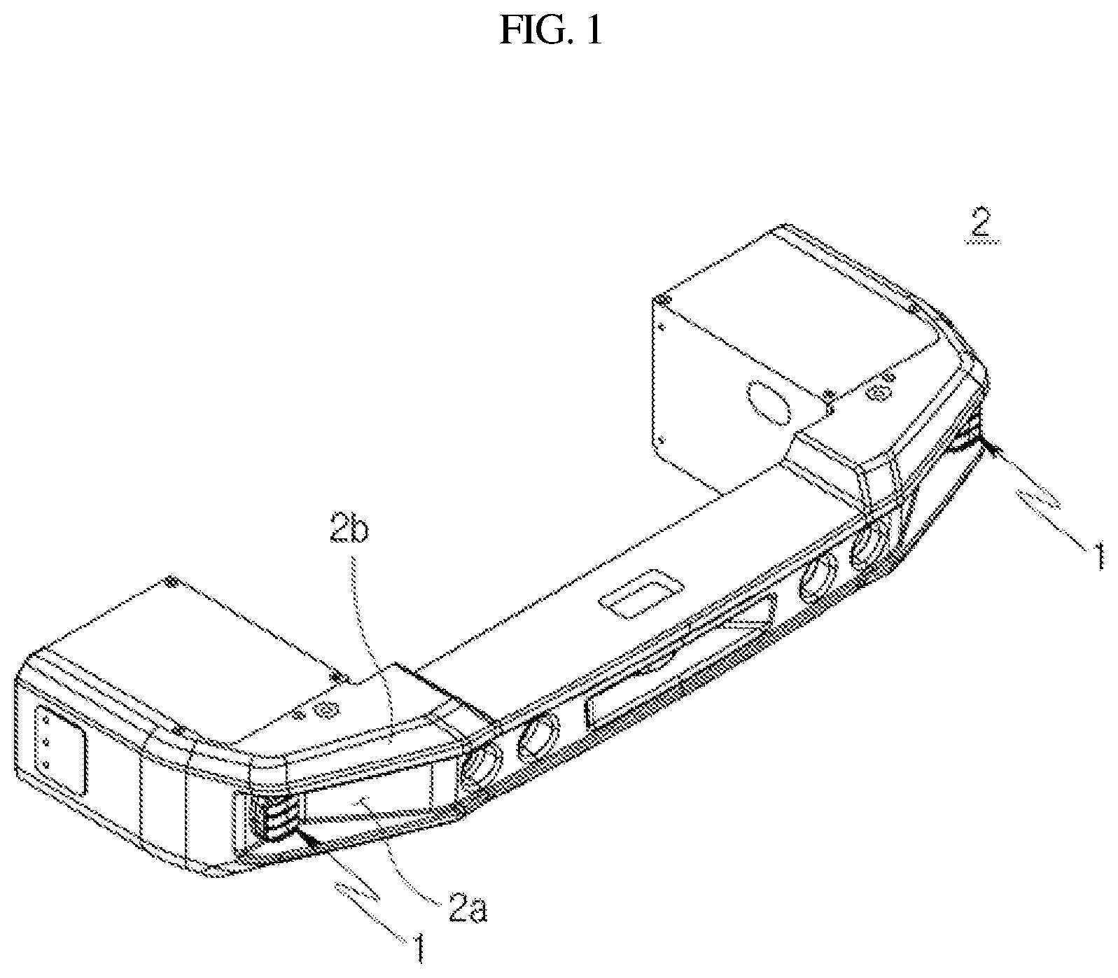 Patent US11787329 — Lamp module for industrial vehicle and industrial vehicle including the same — Figure 1