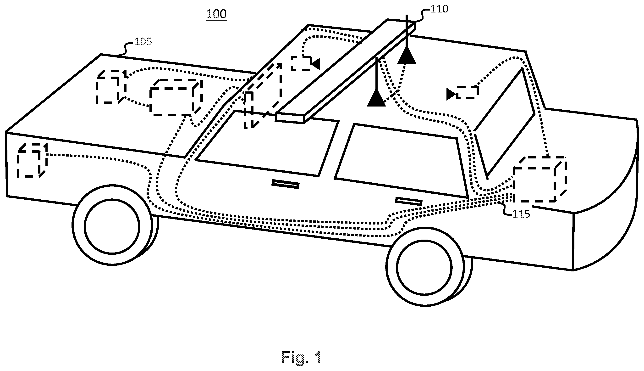 Patent US11787346 — Systems and methods for a housing equipment for a security vehicle — Figure 1