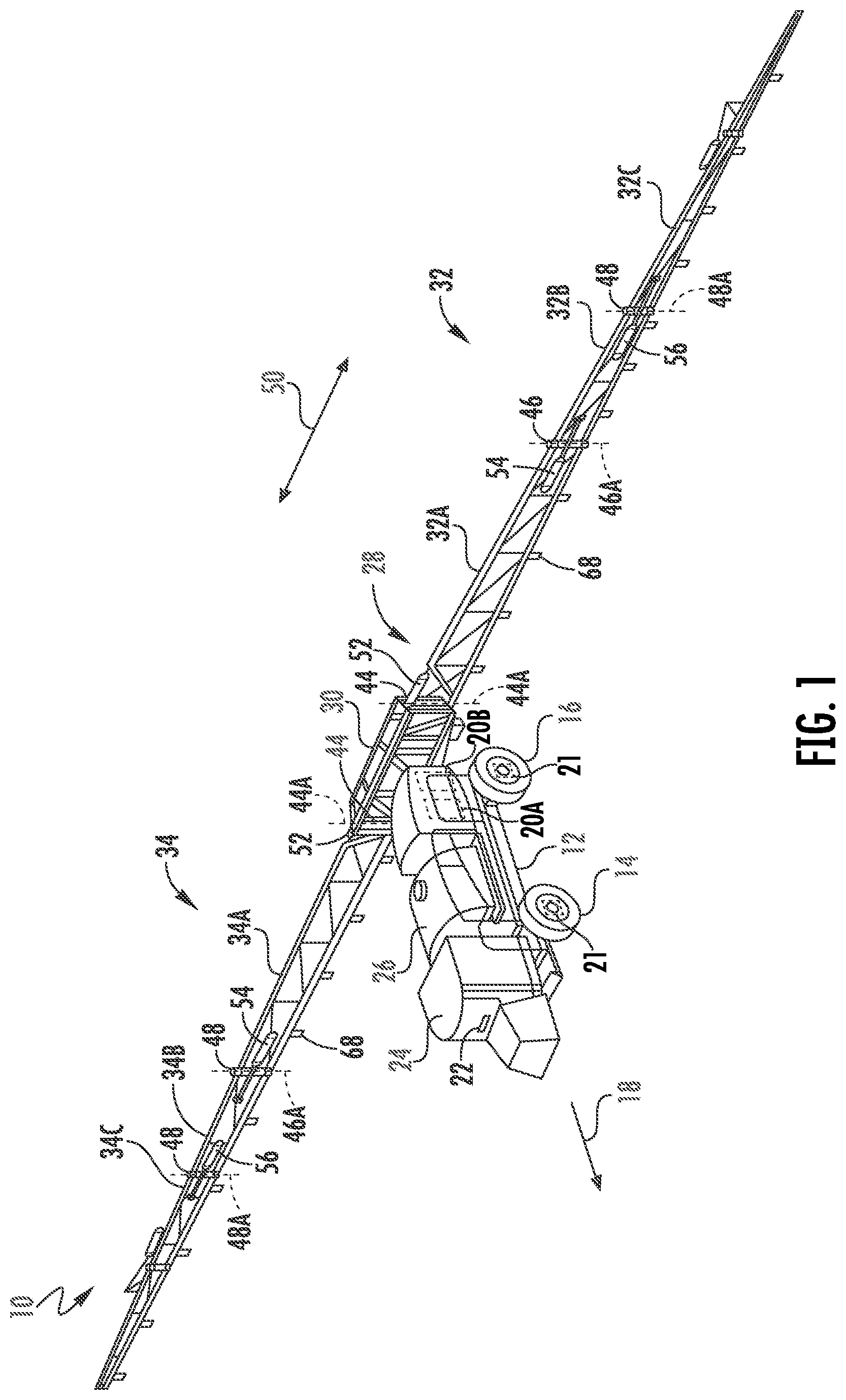 Patent US11787385 — Agricultural system and method for preventing roll-back of an agricultural vehicle on a sloped surface — Figure 1