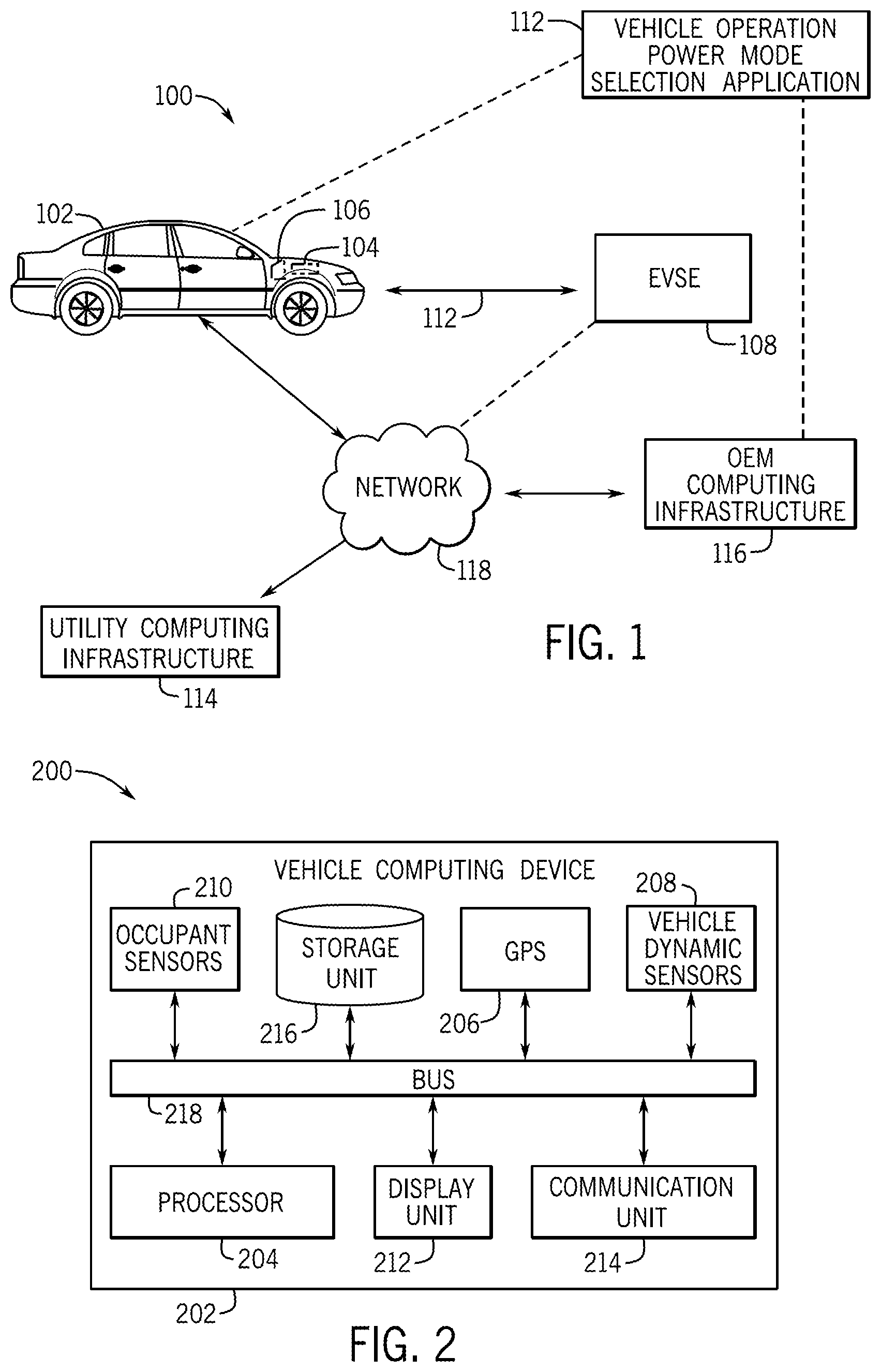 Patent US11787388 — System and method for actuating a vehicle operation power mode — Figure 1