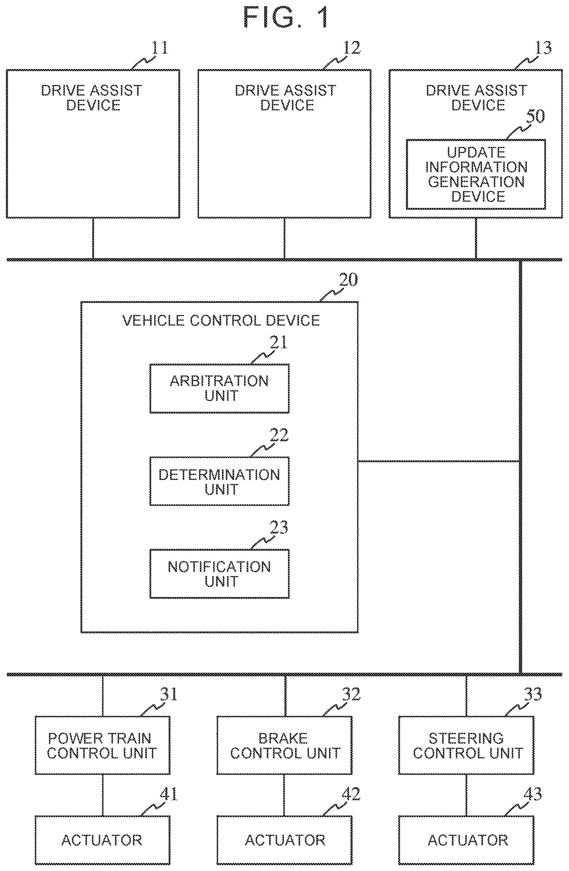 Patent US11787400 — Control device, method, non-transitory storage medium, and vehicle — Figure 1