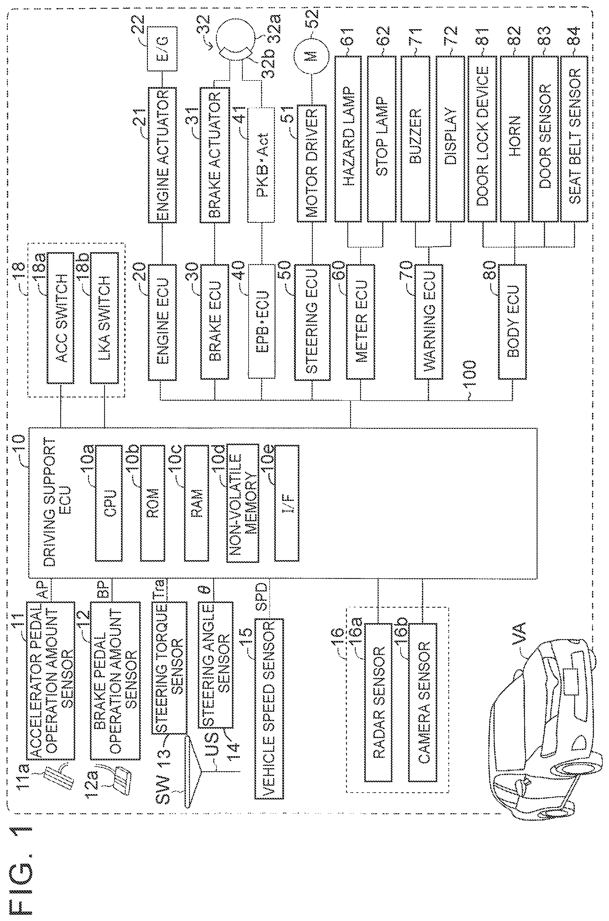 Patent US11787435 — Vehicle control device — Figure 1